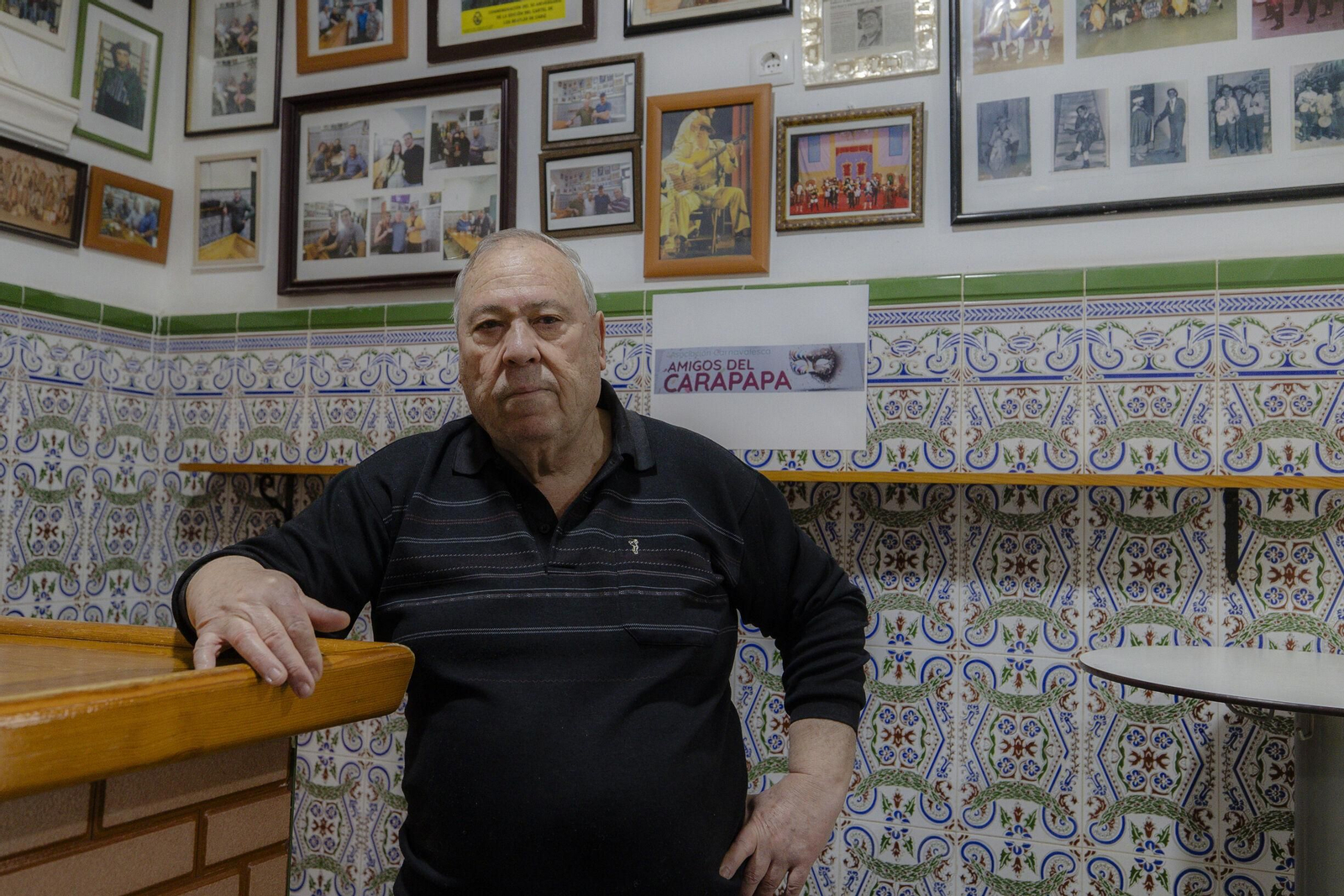 Joaquín Márquez 'Carapapa' en la peña que lleva su nombre.