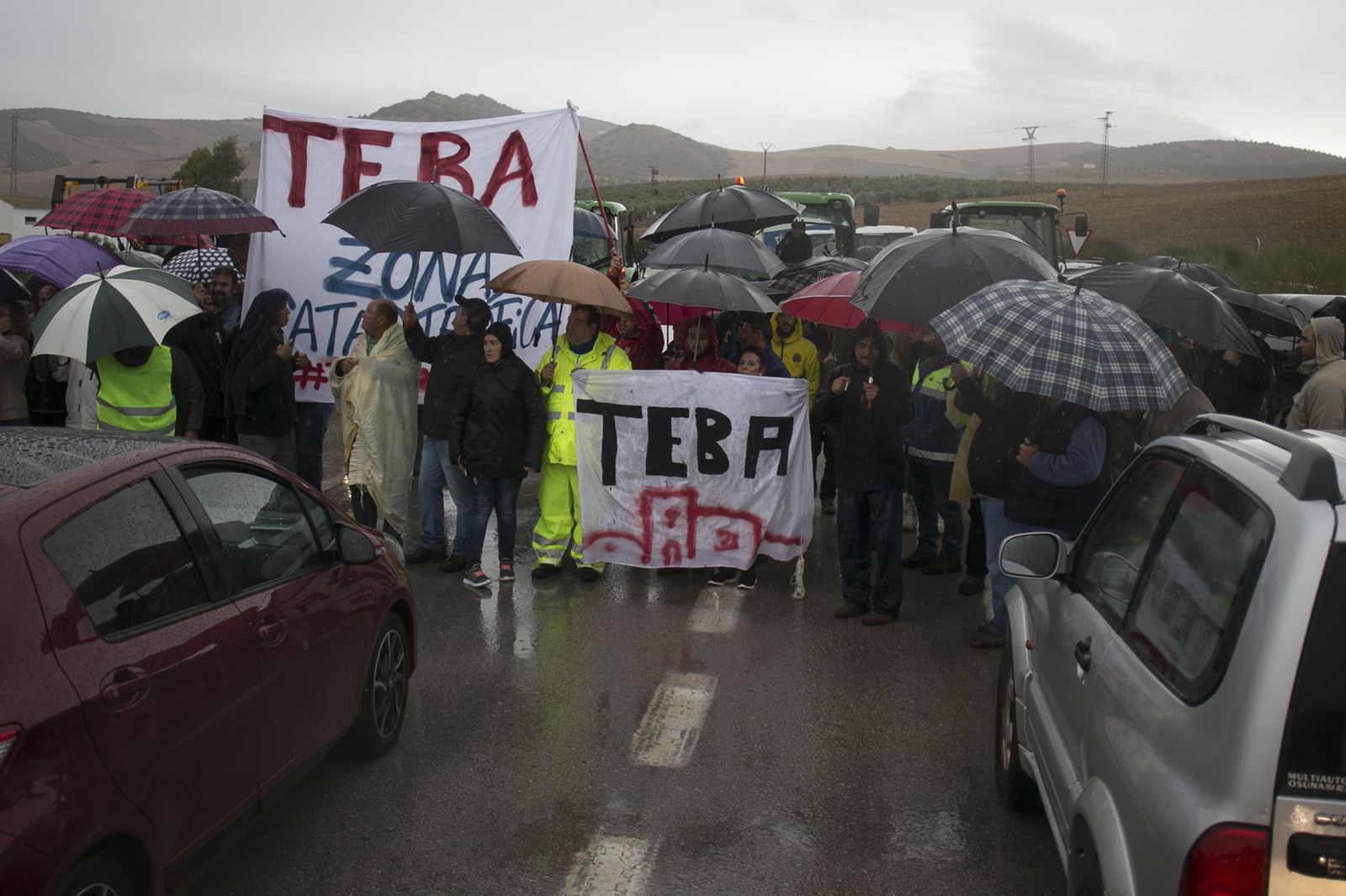 Una de las protestas en Teba