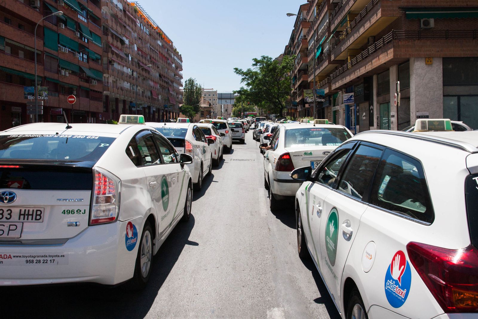 Los taxistas de Granada ya han comenzado las movilizaciones en la capital.