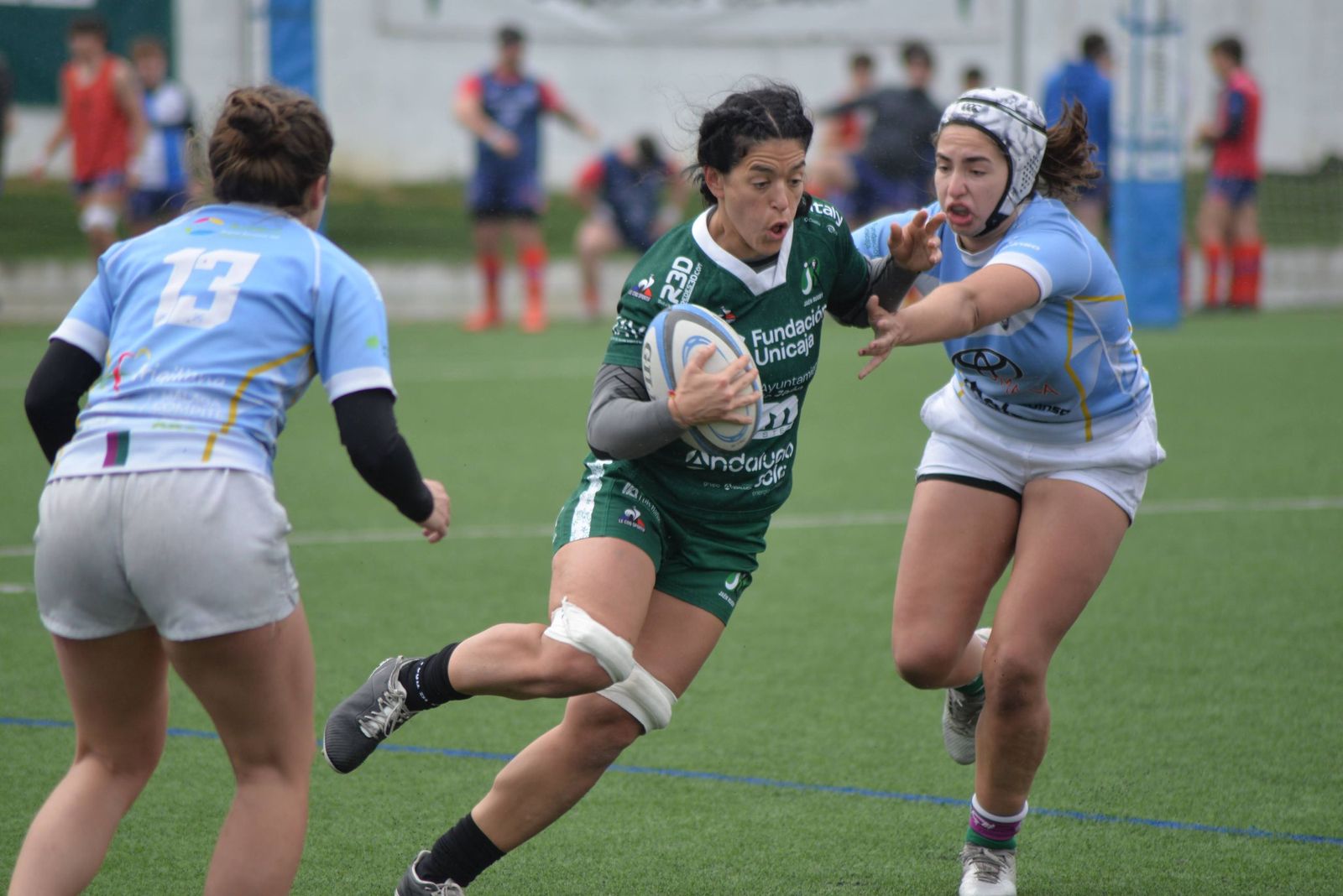 Elena Teruel firmó tres ensayos en el duelo ante las malagueñas.