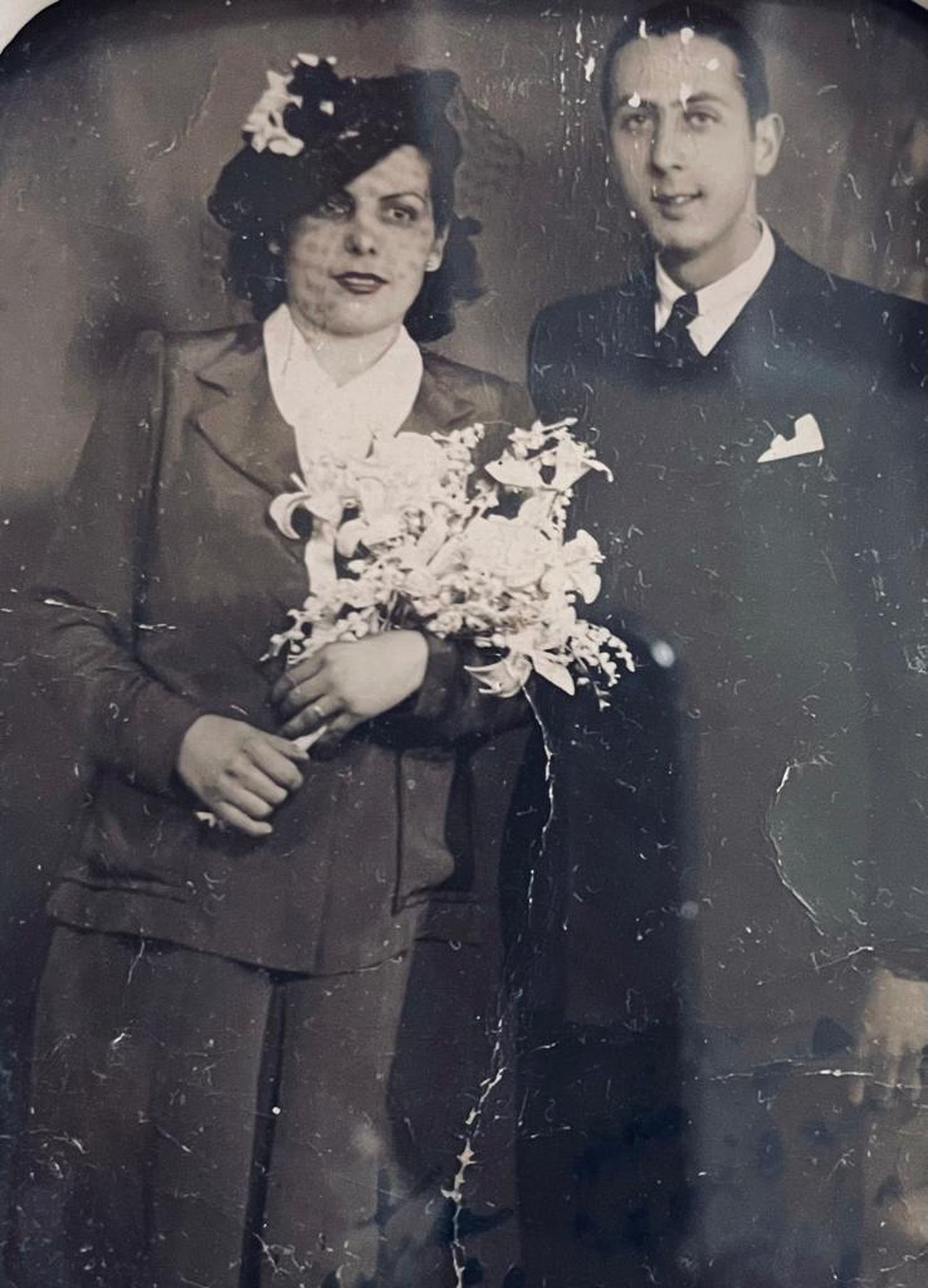 María, con su esposo José Sánchez Pérez, en una foto de los años 40 del pasado siglo.