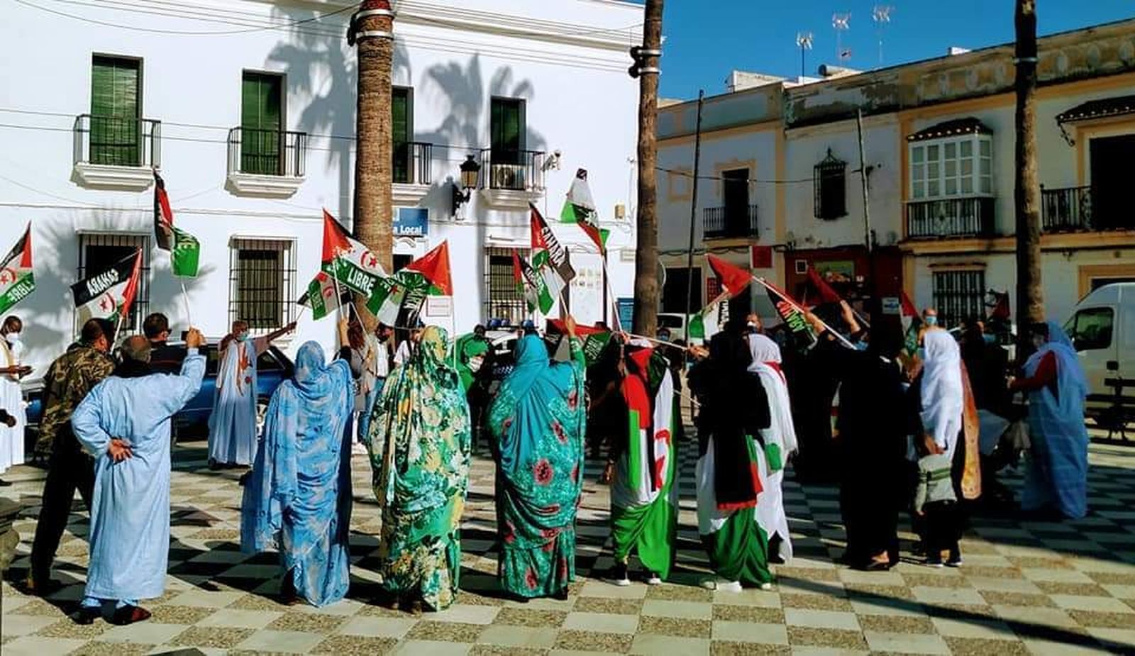 Una concentración de apoyo al pueblo saharaui.
