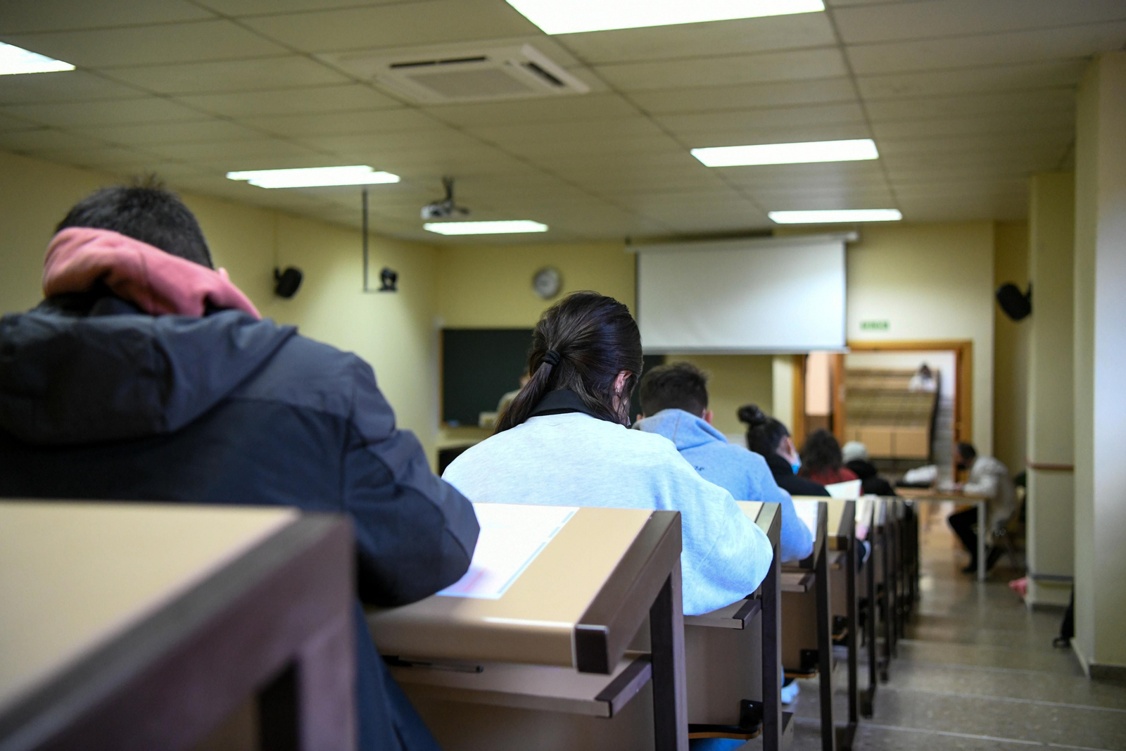 Aula de la UGR durante un examen del primer cuatrimestre.