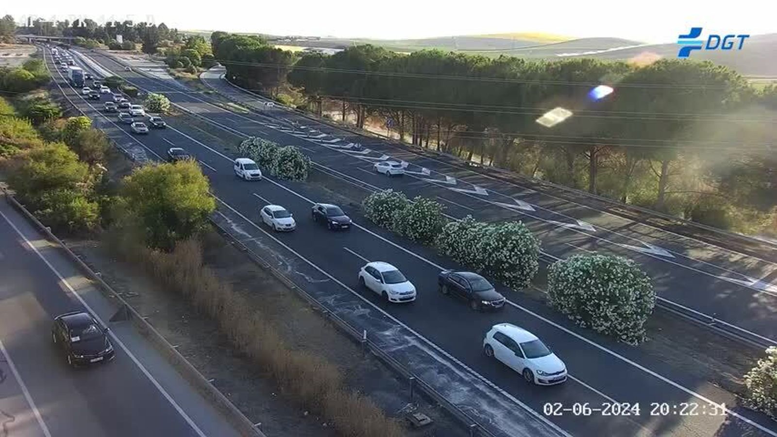 Un accidente en la AP-4 provoca retenciones a la altura de Las Cabezas de San Juan