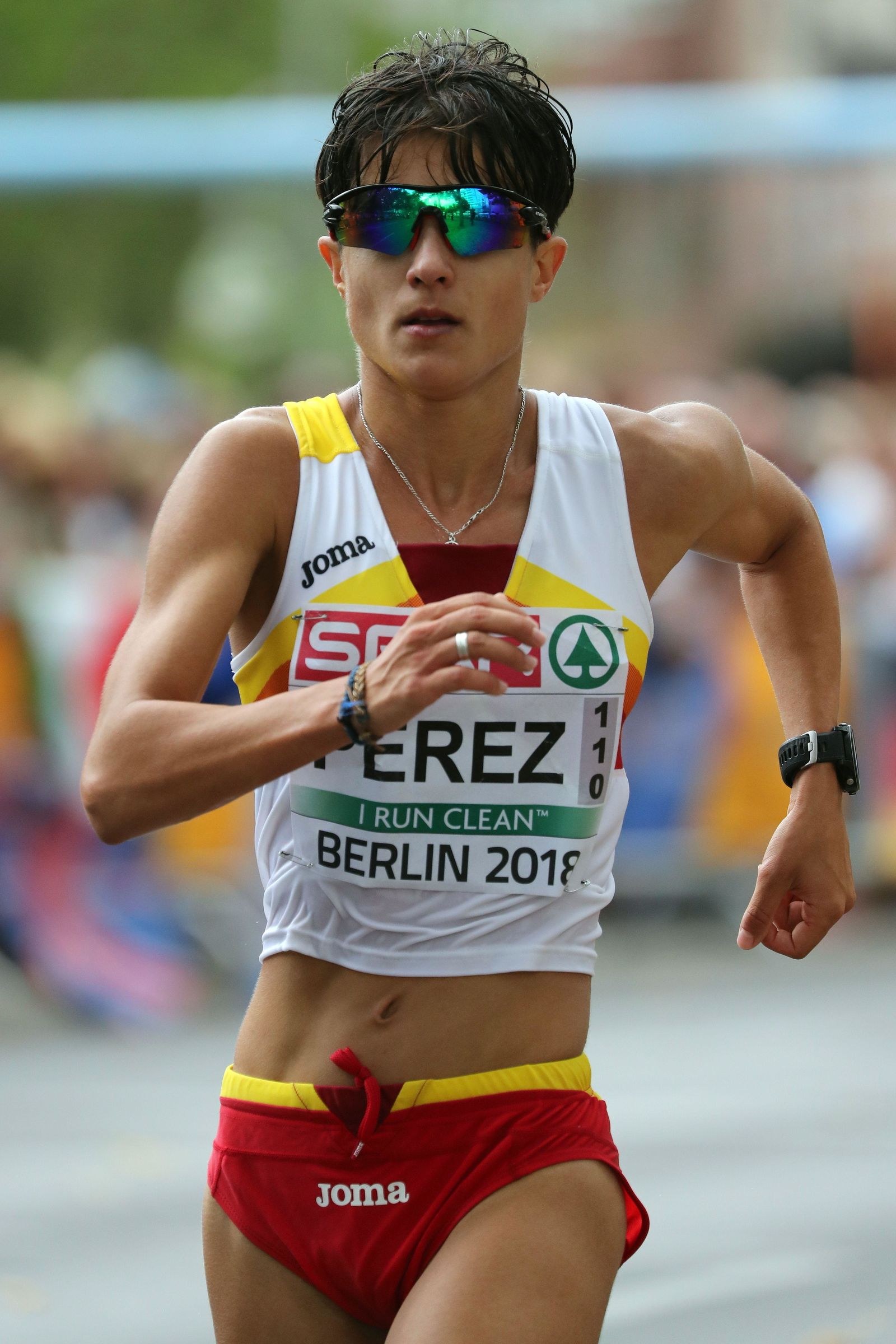 María Pérez, en pleno esfuerzo en su camino hacia el oro europeo.