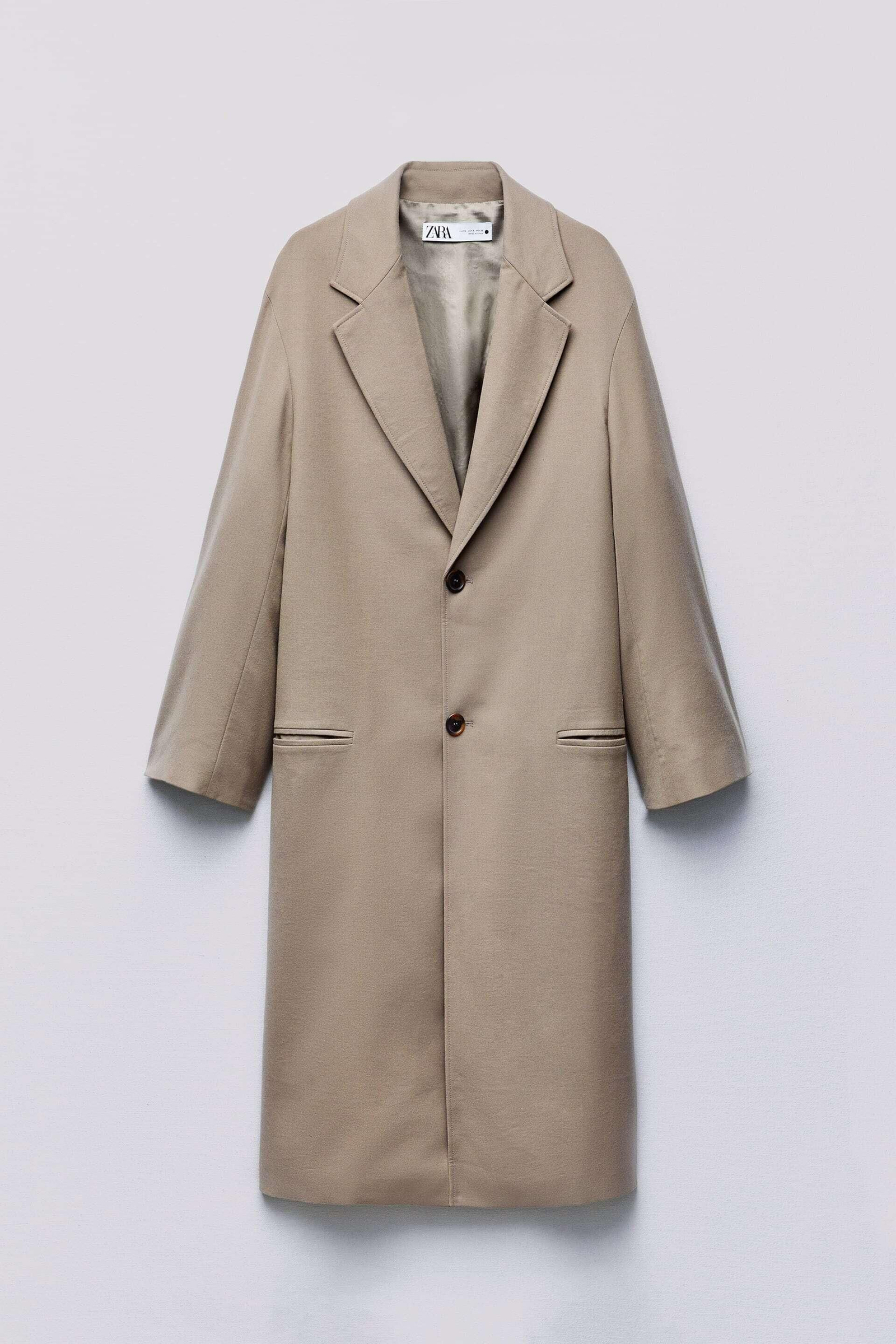 Abrigo recto lana de Zara Abrigo recto lana de Zara