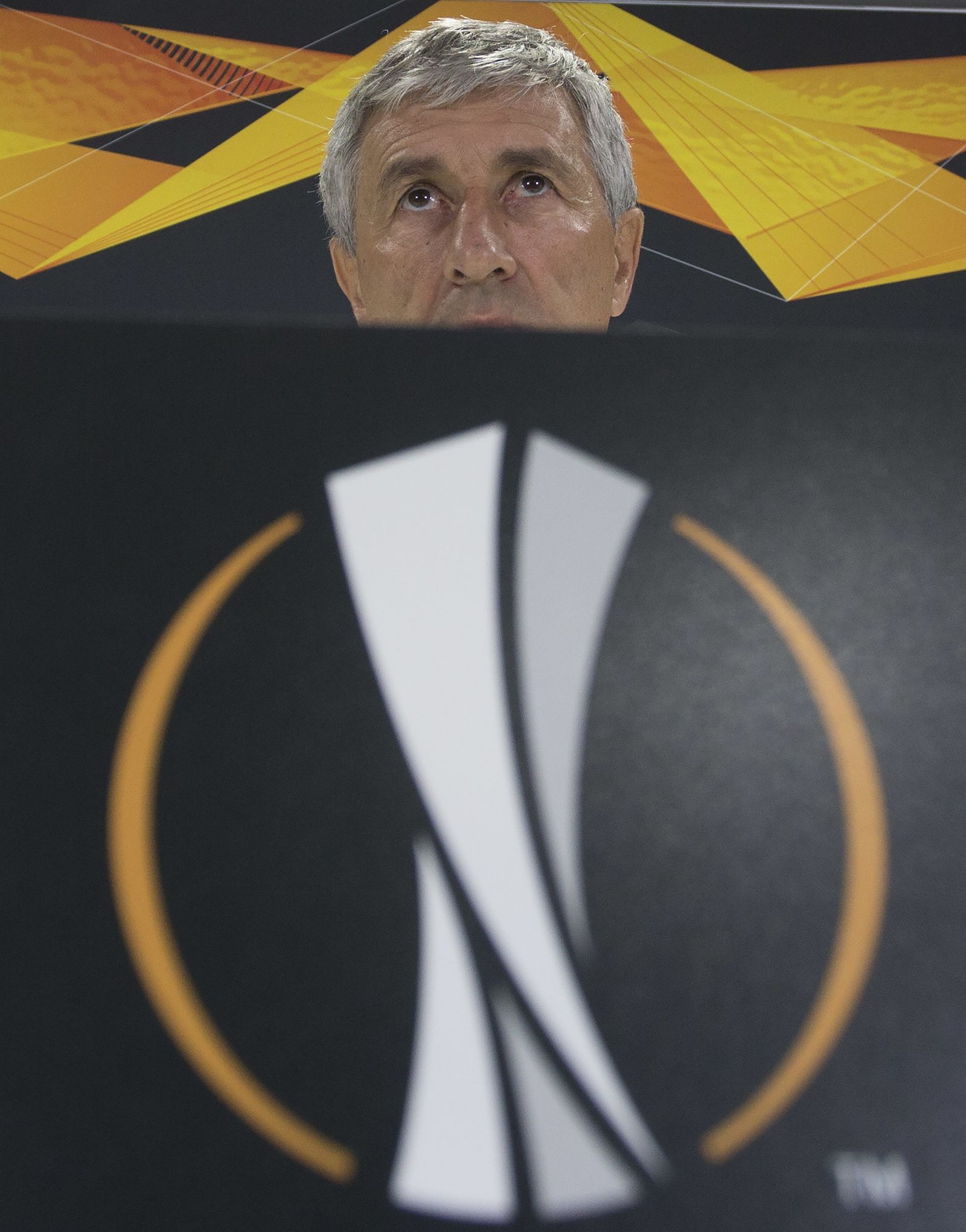 Quique Setién, ayer en la rueda de prensa.