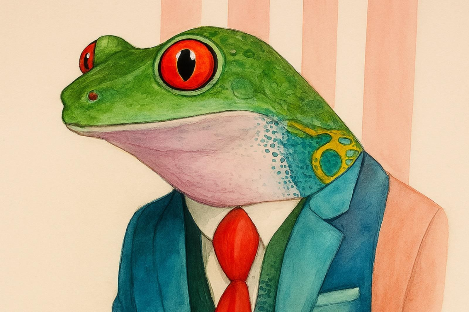 Ilustración 'Rana ojos rojos' de la serie Bestiario.