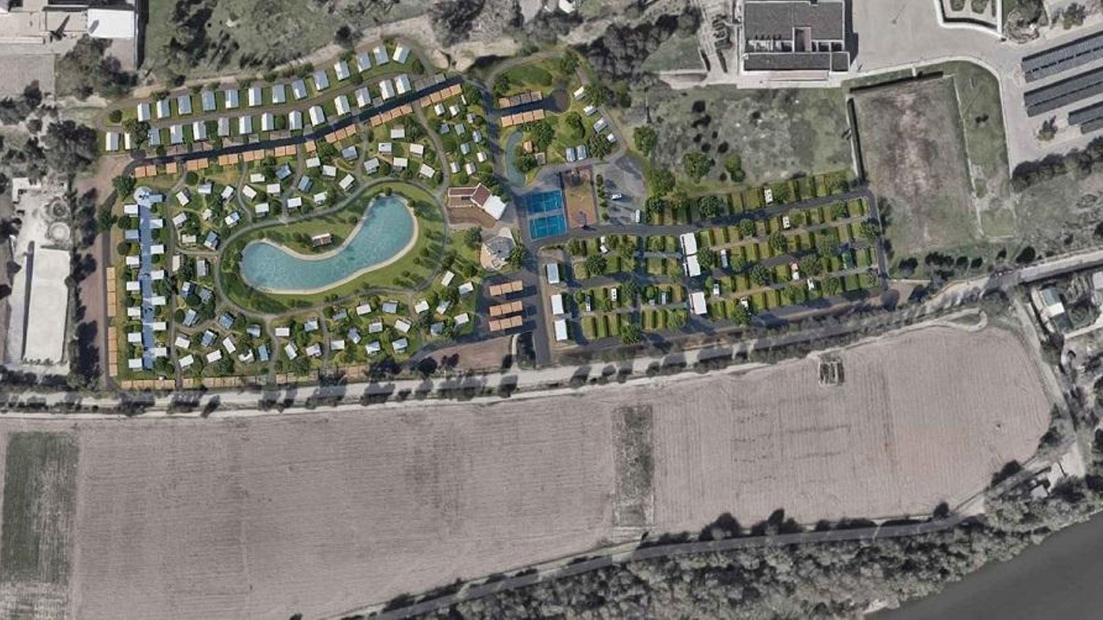 Detalle aéreo recreado del proyecto.