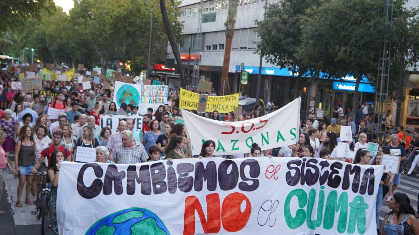 Cabeza de la manifestación del viernes.