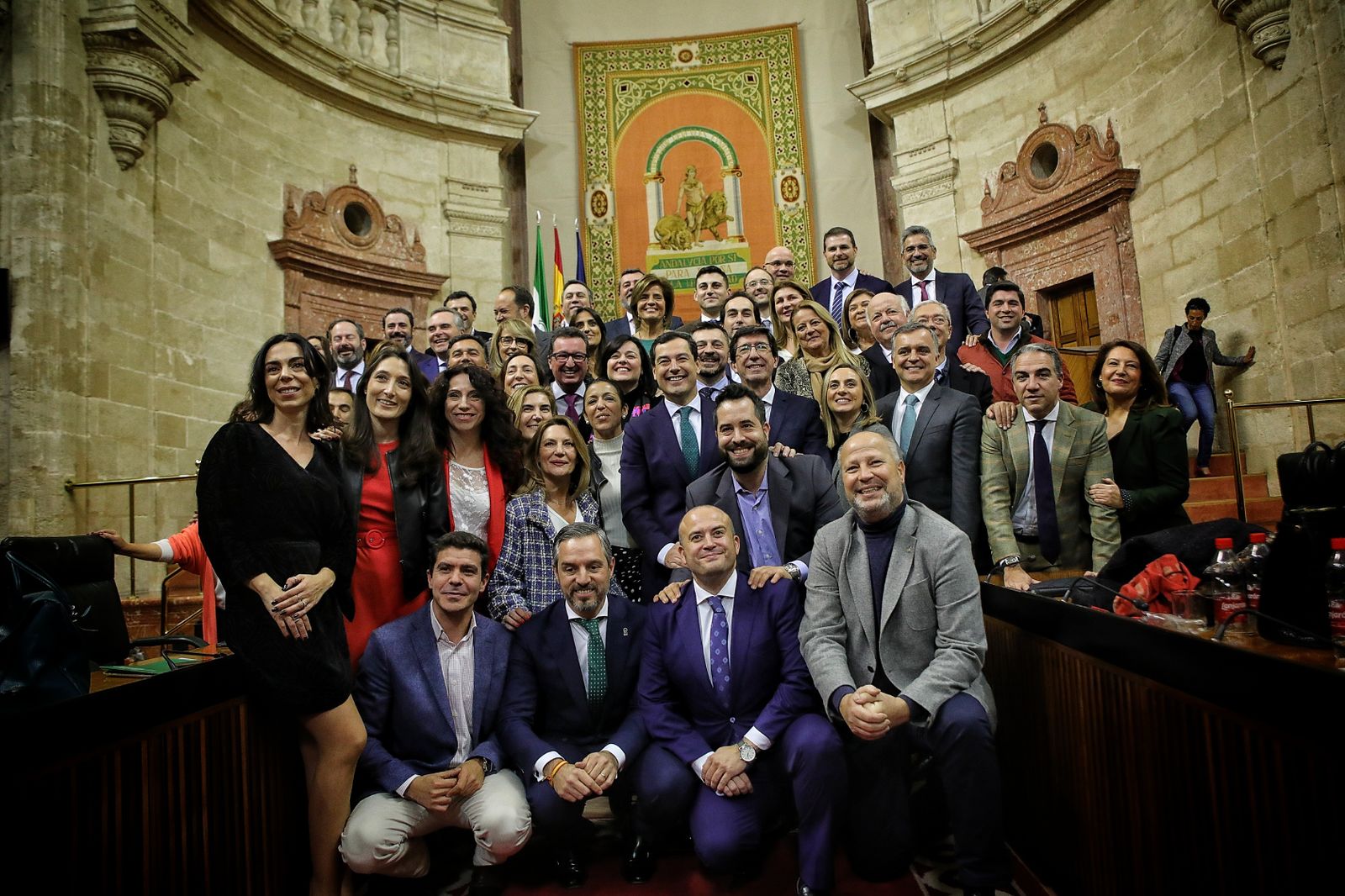 Los diputados de PP y Ciudadanos, en el Parlamento tras aprobar los Presupuestos de 2020.