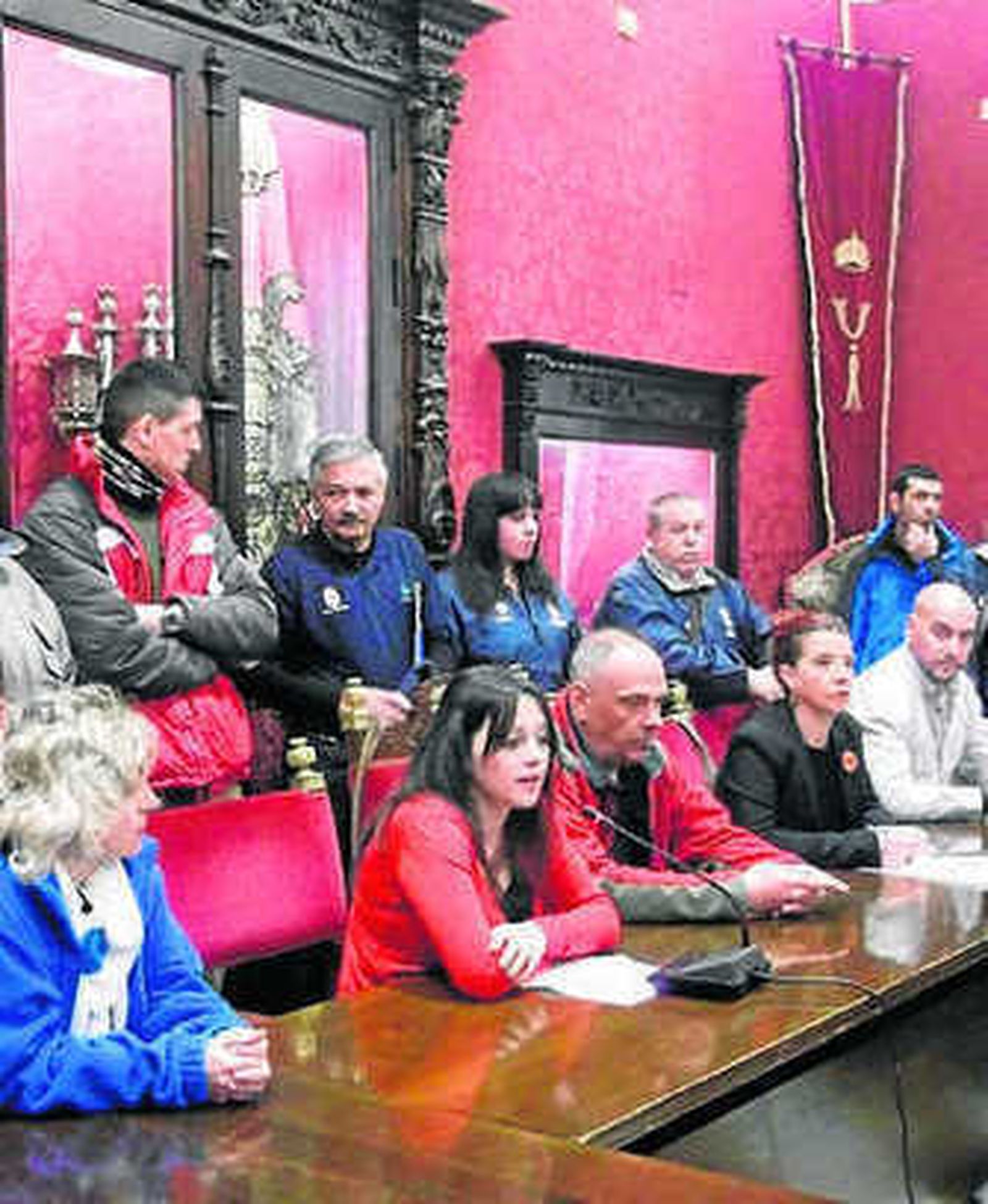 Sánchez, Molina y los trabajadores.