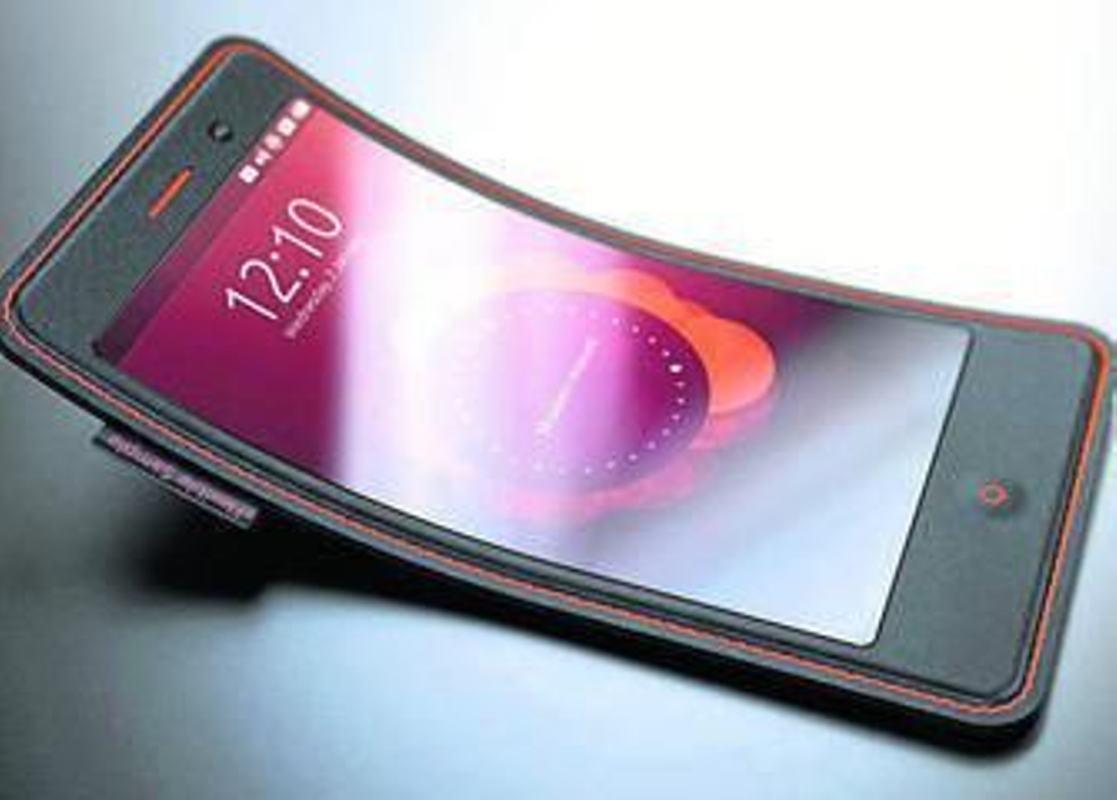 Prototipo de un teléfono flexible fabricado con grafeno.