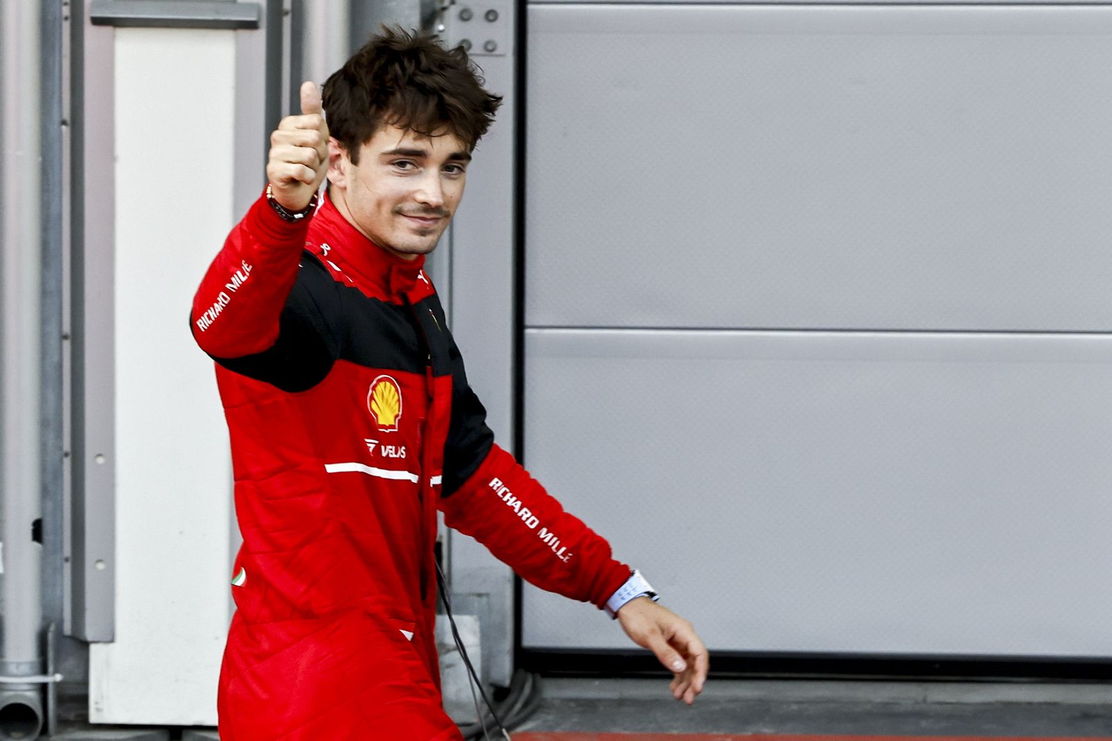 Leclerc, contento tras su 'pole' en Baku.