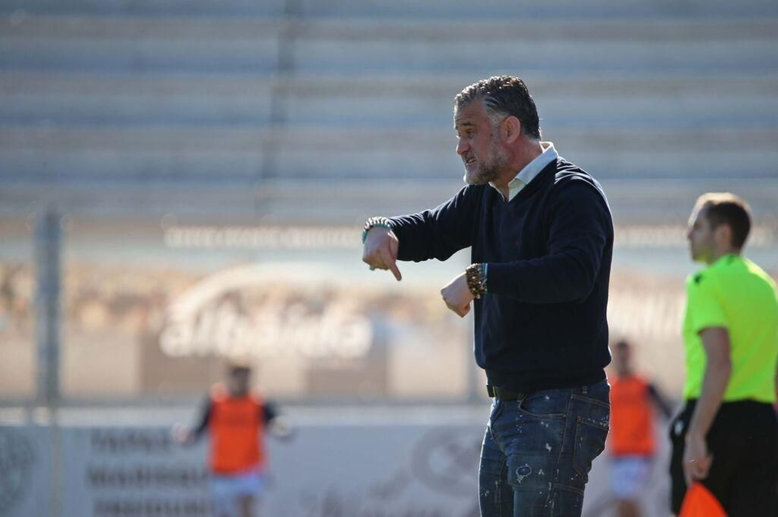 Toni Otero, en la visita del Pontevedra a La Línea.