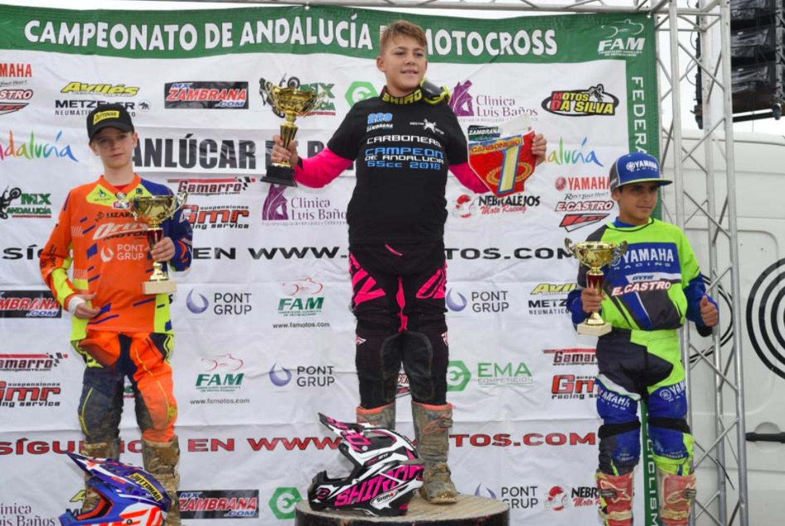 Francisco Ocaña, en lo más alto del podio autonómico de 65 cc.