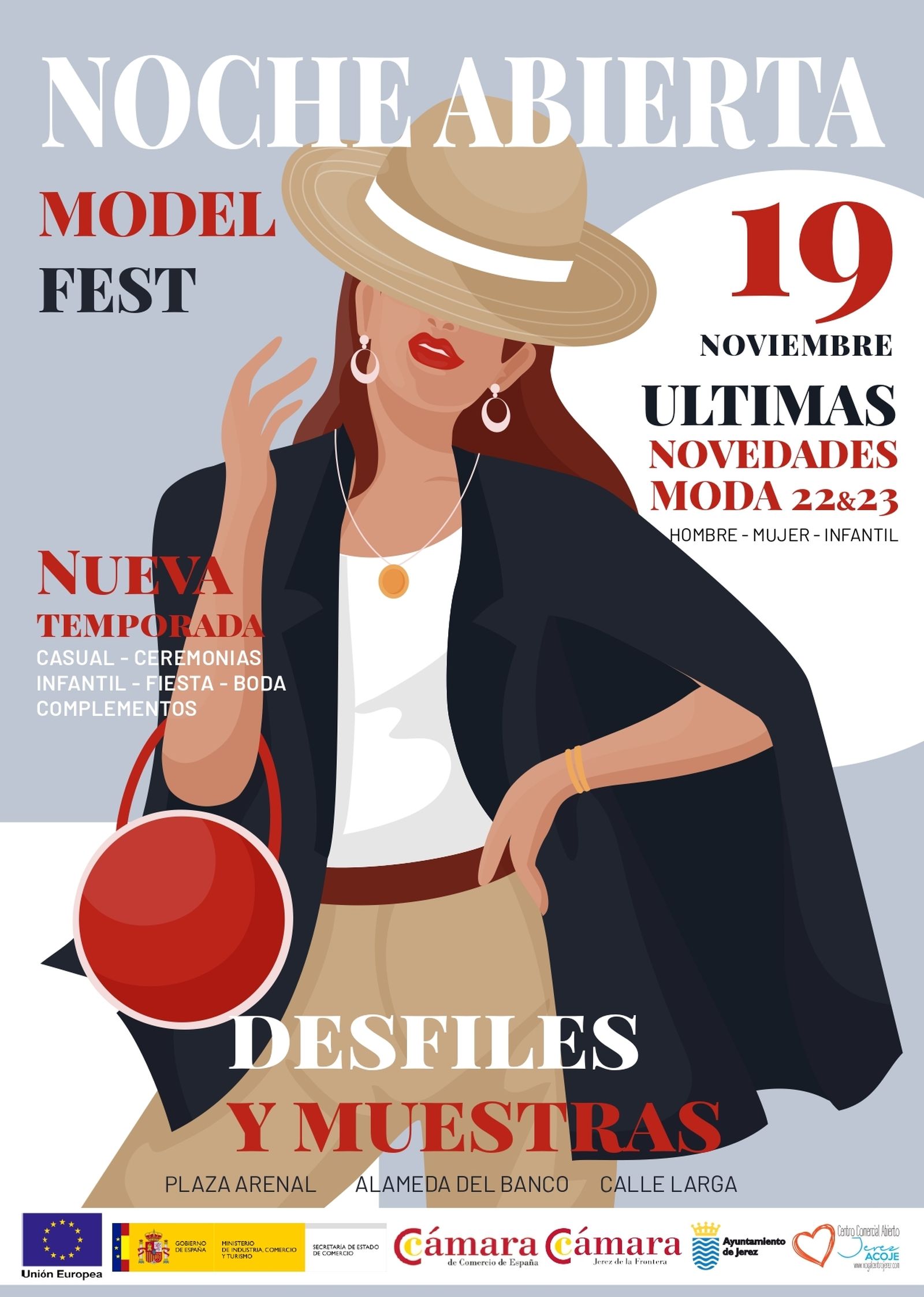 Cartel de noche abierta.