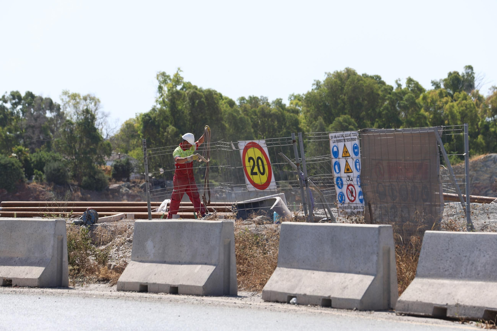 Fotos del estado de las obras del Acceso Sur a Algeciras en Los Pastores