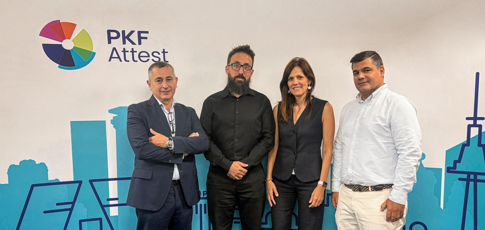 José Antonio Arnaiz, Jaime Martínez, Sonia Roncero y Eric Fernández, todos socios de PKF Attest