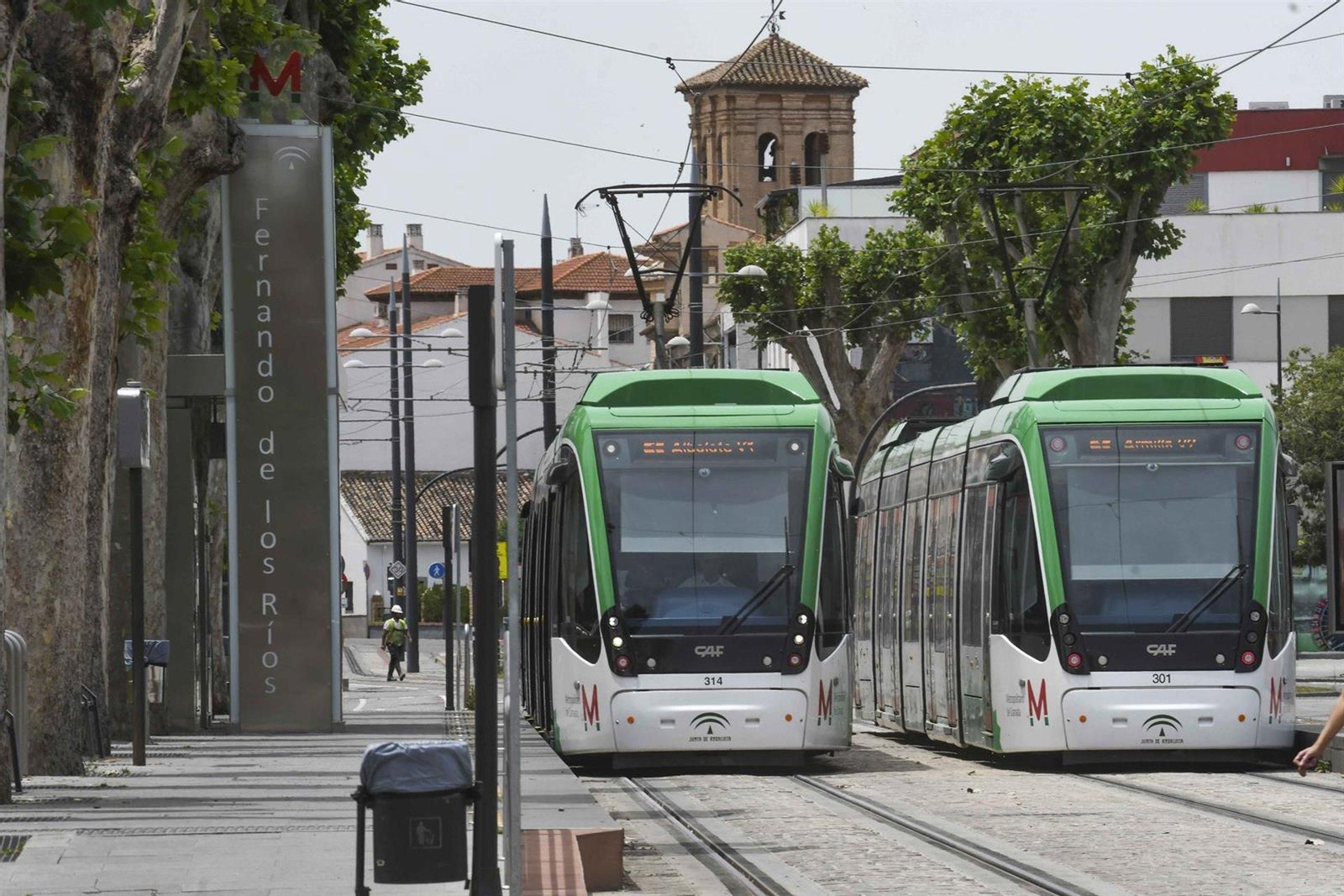 Parada del tranvía de Granada.