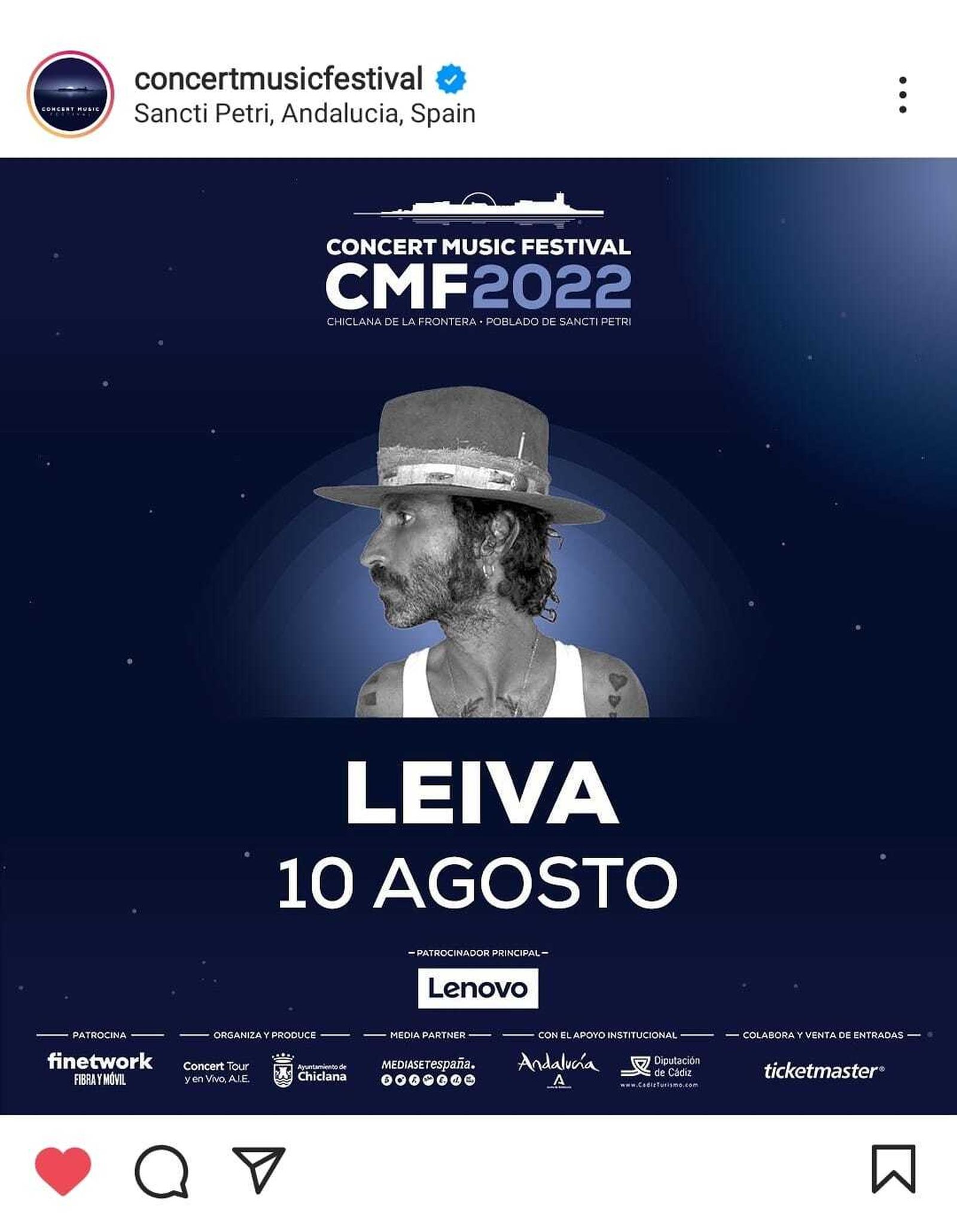 Cartel de Leiva en Concert Music Festival 2022.