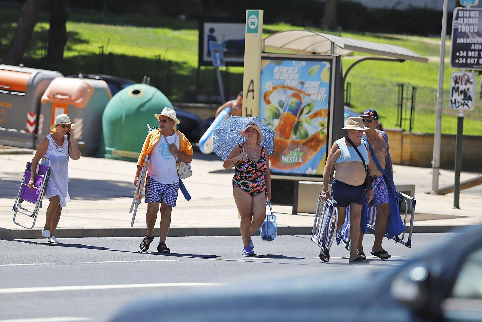 Ambiente en las playas del litoral onubense el sábado 20 de agosto