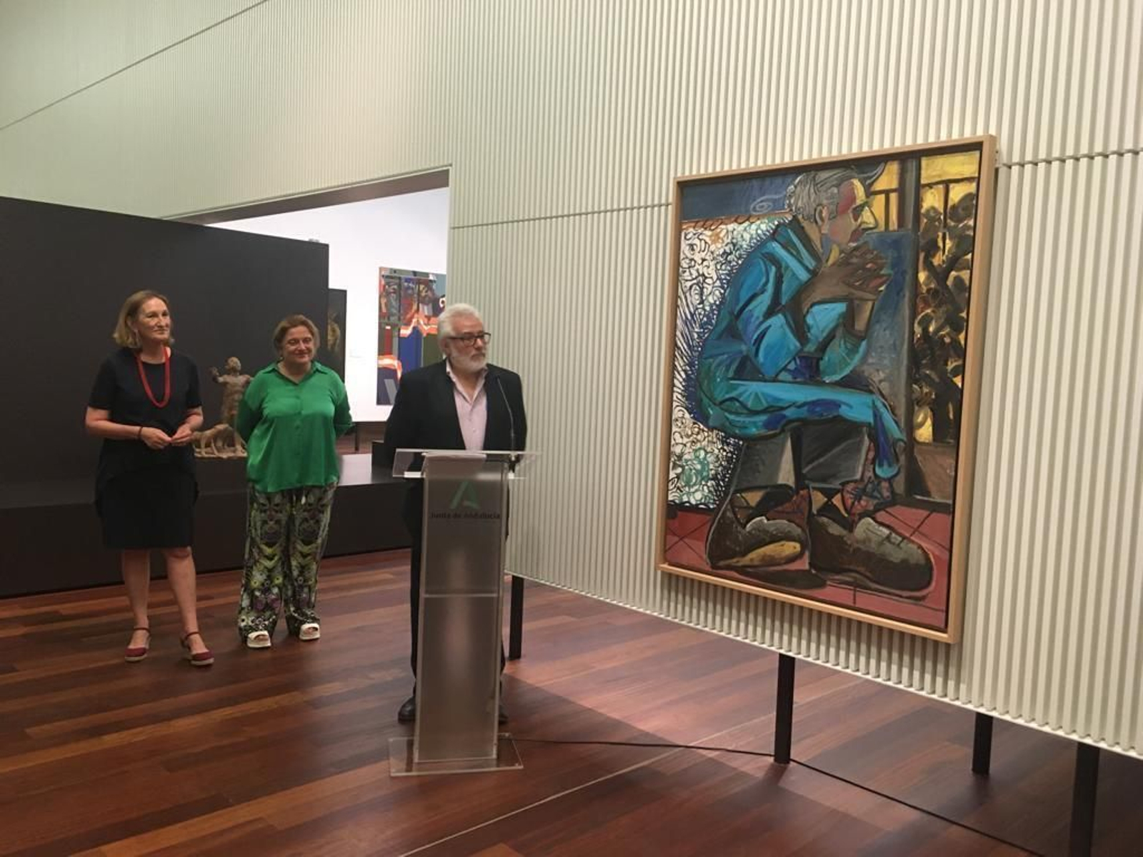 Presentación de la obra 'El abuelo', donada por la Asociación de Amigos del Museo de Málaga.