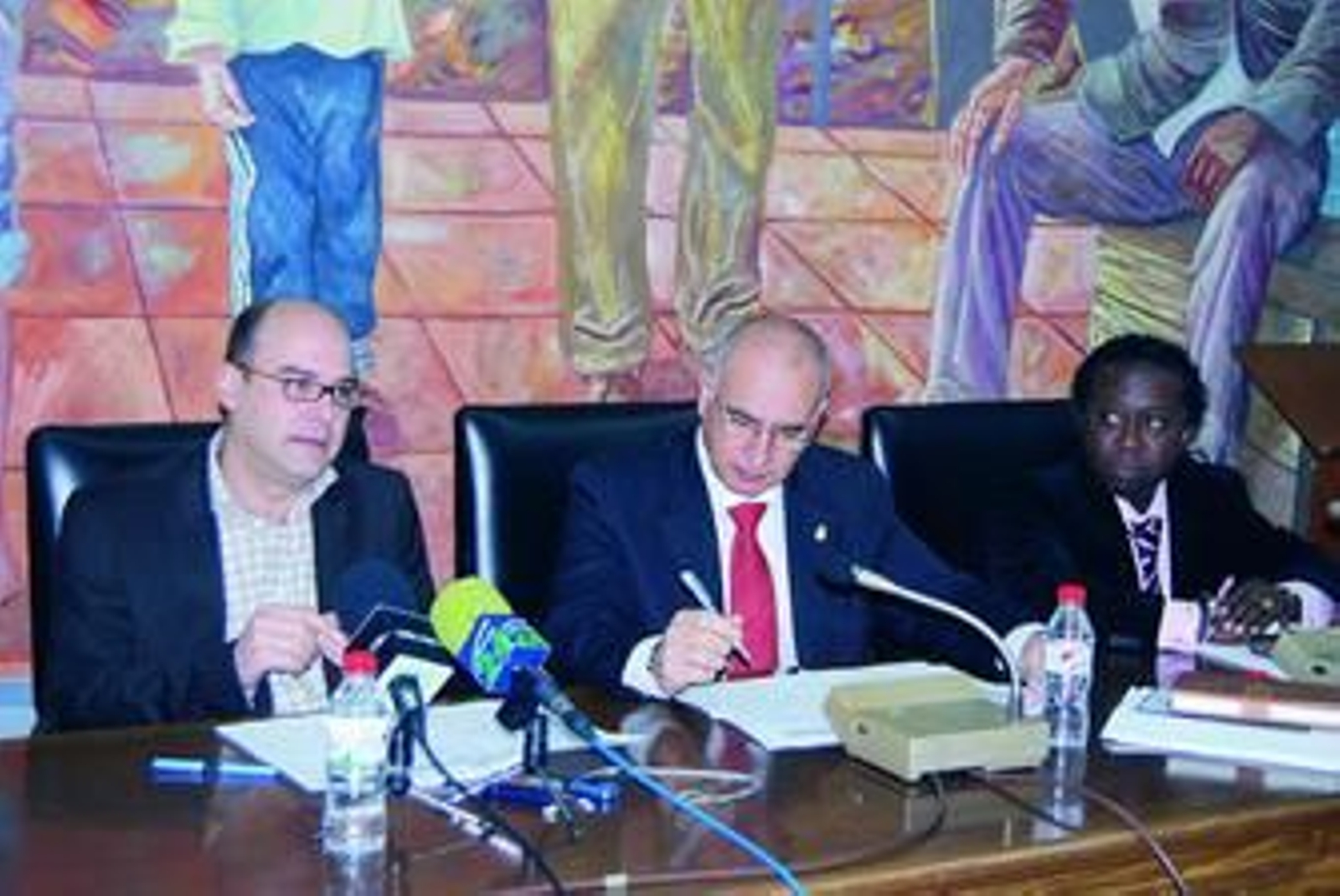 Salvador Domínguez, José Jesús Domínguez Palma y Gaspar Boquesa, en una imagen de archivo.