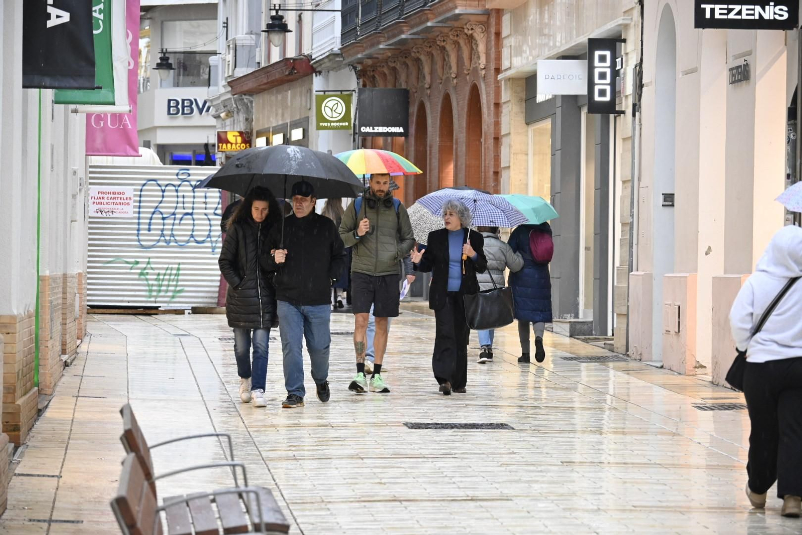 Imágenes de la lluvia de hoy en Huelva