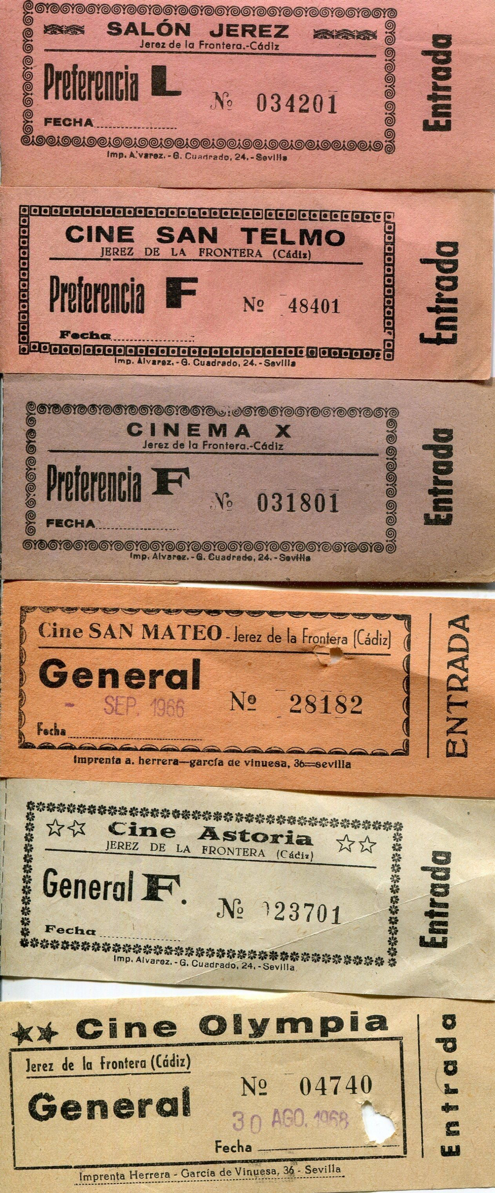 Entradas de algunos de los cines de verano.