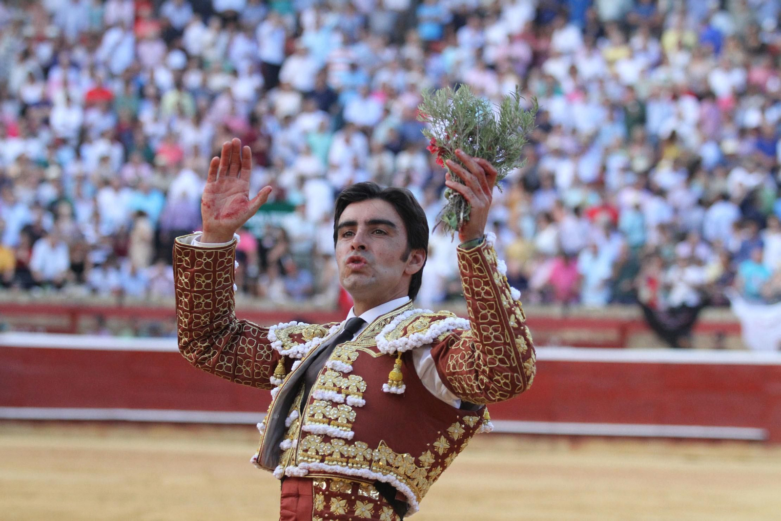 Imágenes de la faena de Miguel Angel Perera en el coso Onubense.