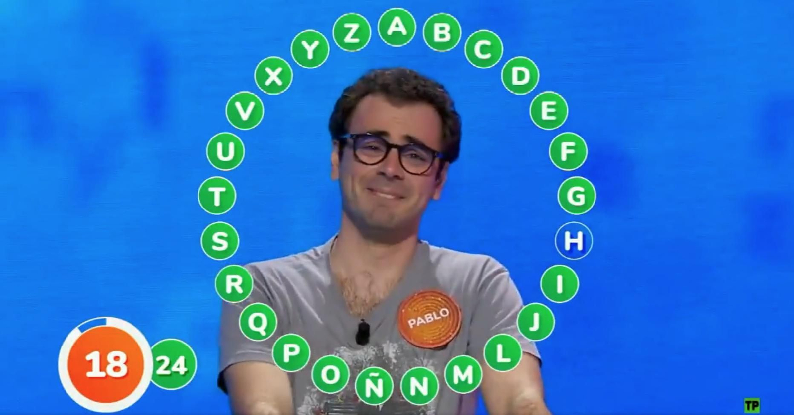 Pablo Díaz, de 'Pasapalabra',  al borde de las lágrimas en el concurso