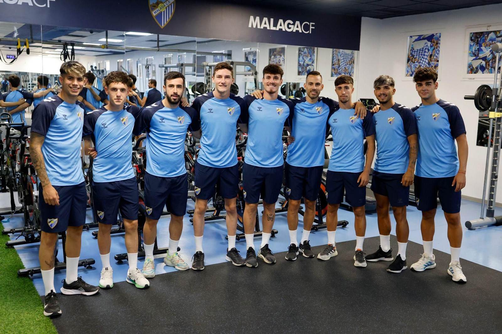Parte de la plantilla del Málaga CF.