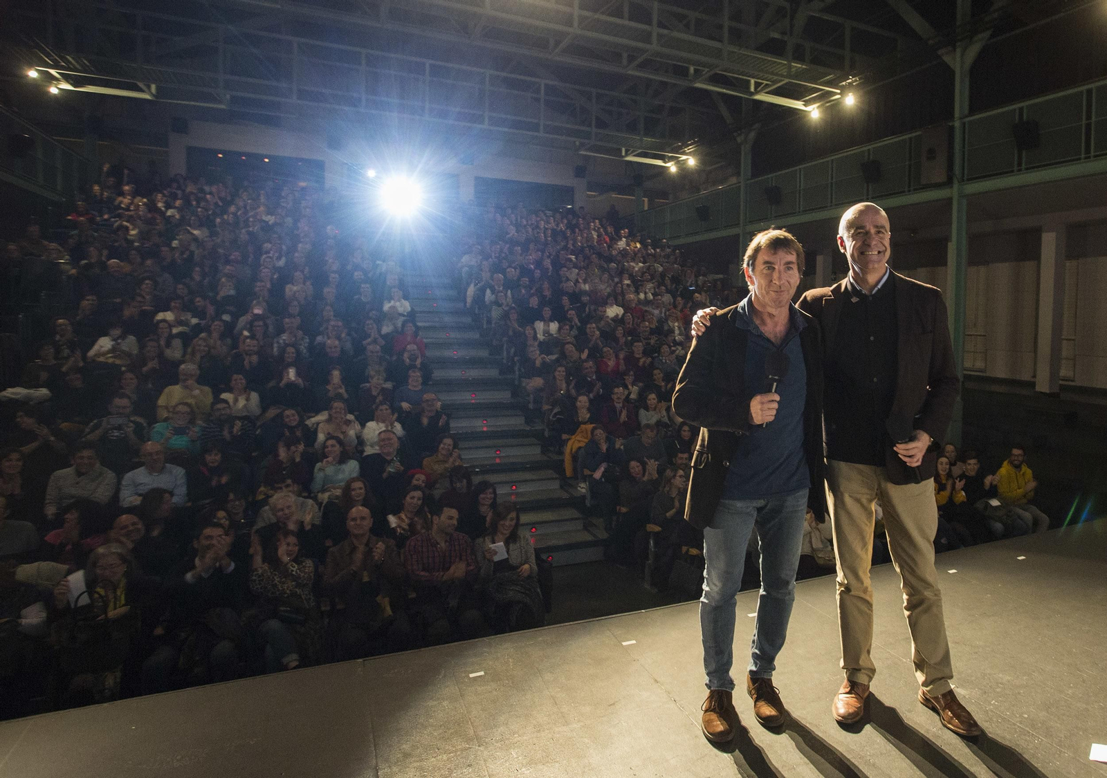 Antonio de la Torre y Antonio Muñoz, este lunes en el teatro Alameda.