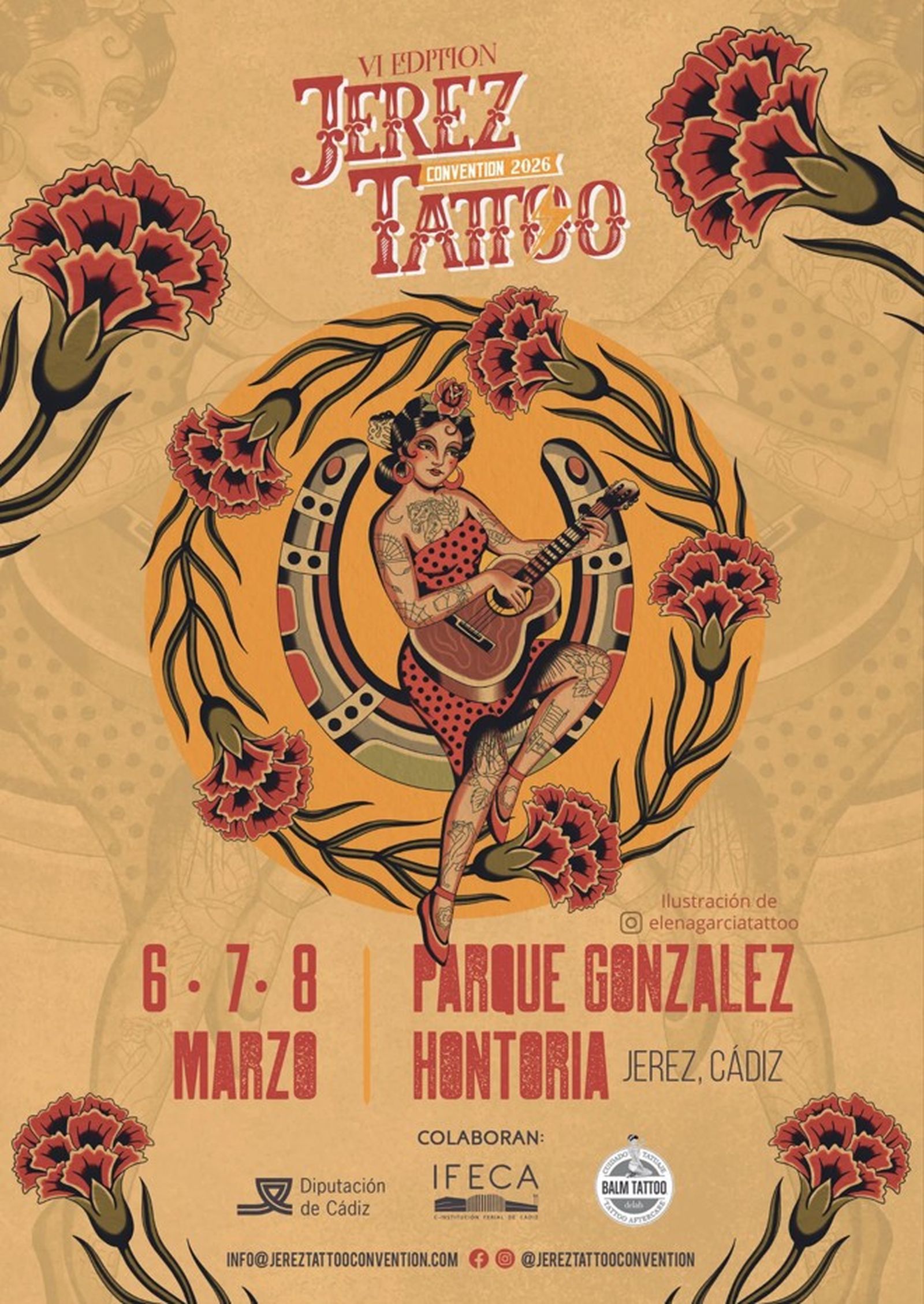 Detalle del cartel anunciador de Jerez Tattoo.