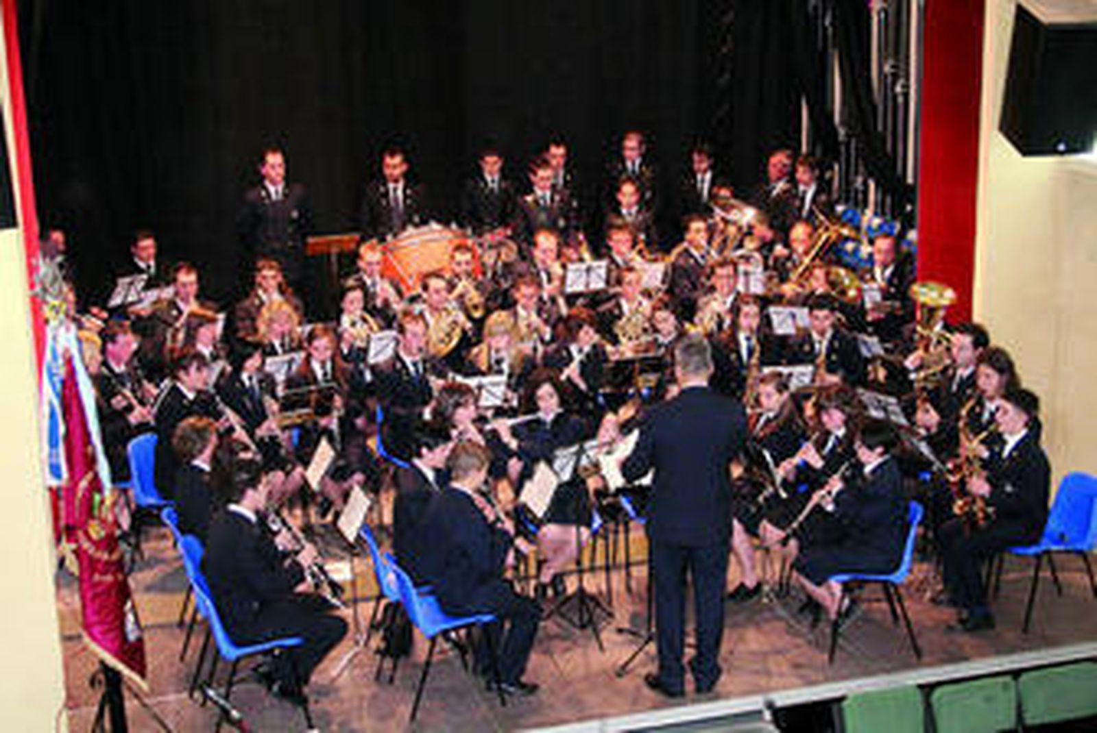 La Banda Santa Cecilia durante una actuación en el certamen de marchas procesionales de Sorbas.