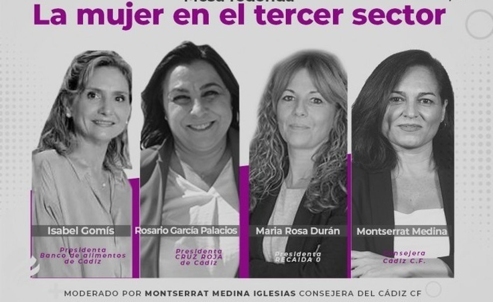 Cartel anunciador de la mesa redonda del próximo día 8 de marzo.