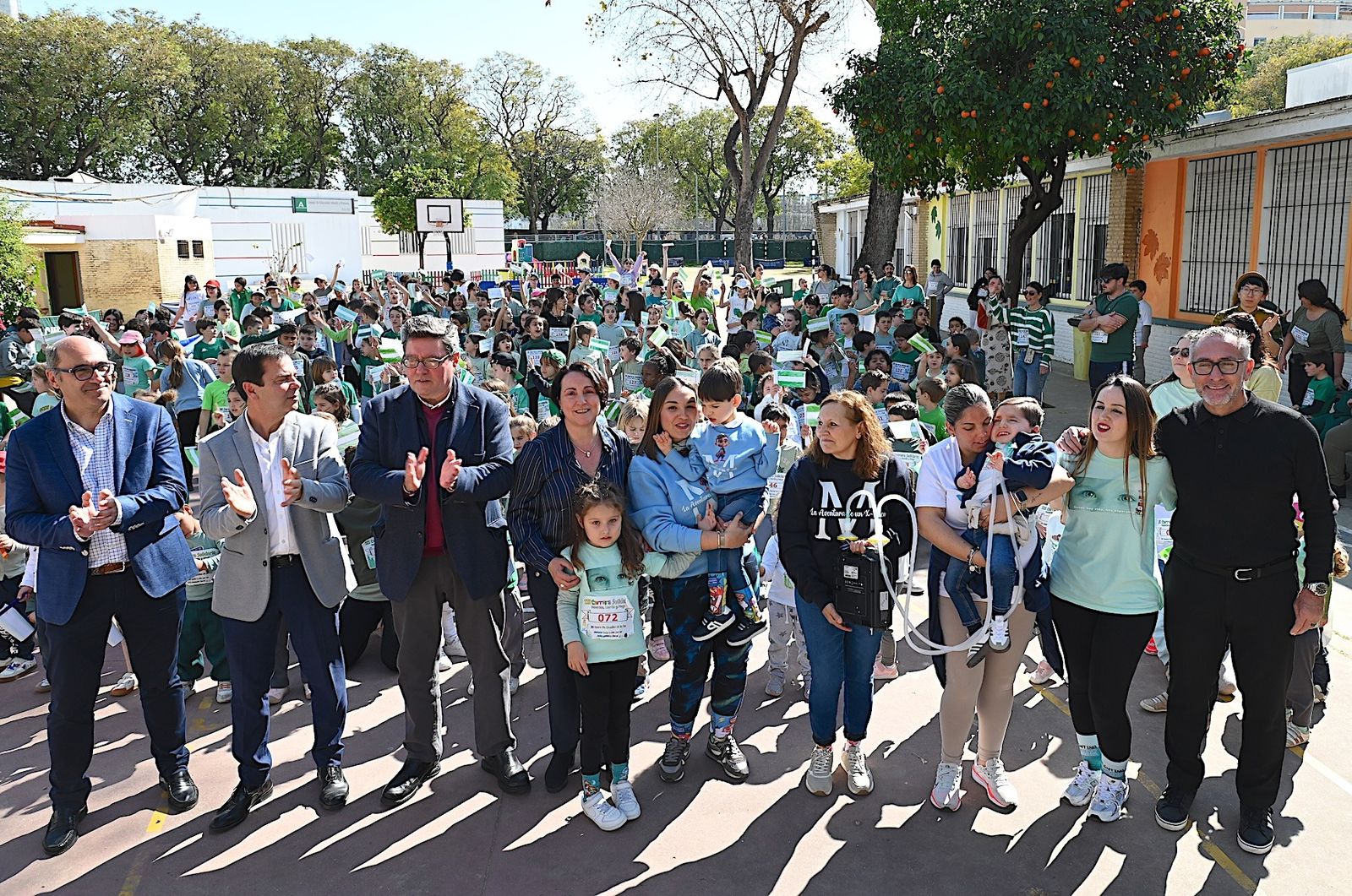 Celebración de la carrera solidaria en el colegio Pío XII.