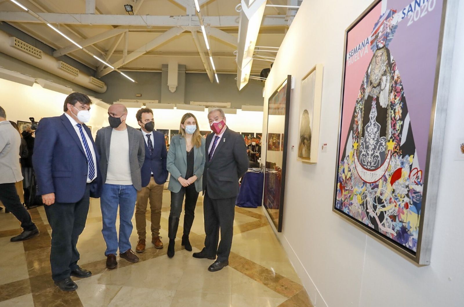 Un momento de la inauguración de la muestra cofrade en la Casa Colón.