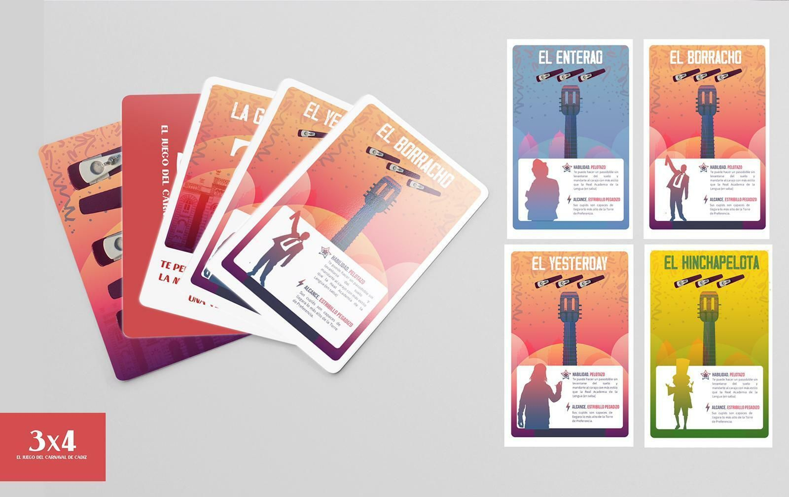 Las cartas del juego de Carnaval.