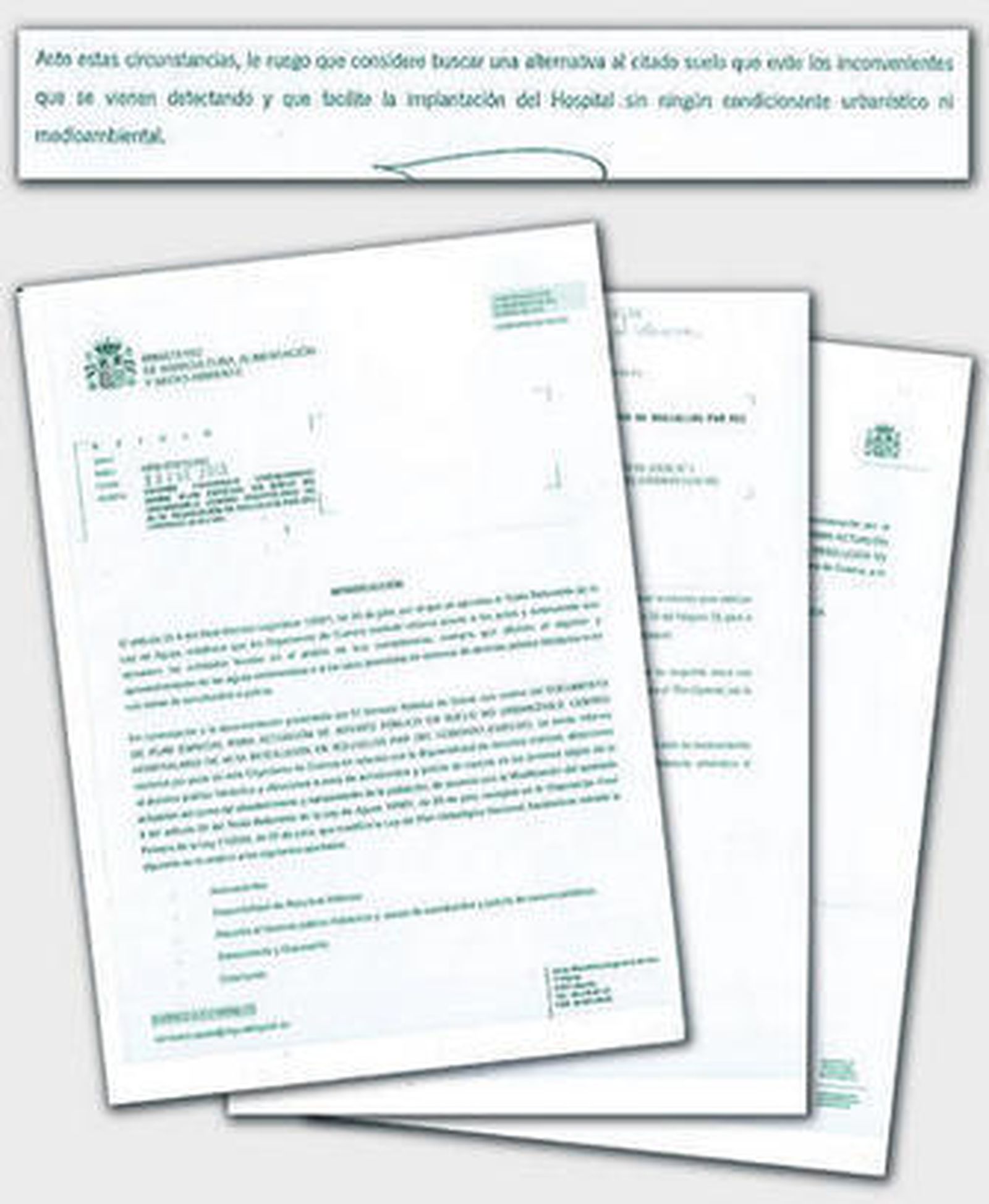 Informe de la CHG sobre los terrenos del Chare y resolución del SAS sobre los mismos.