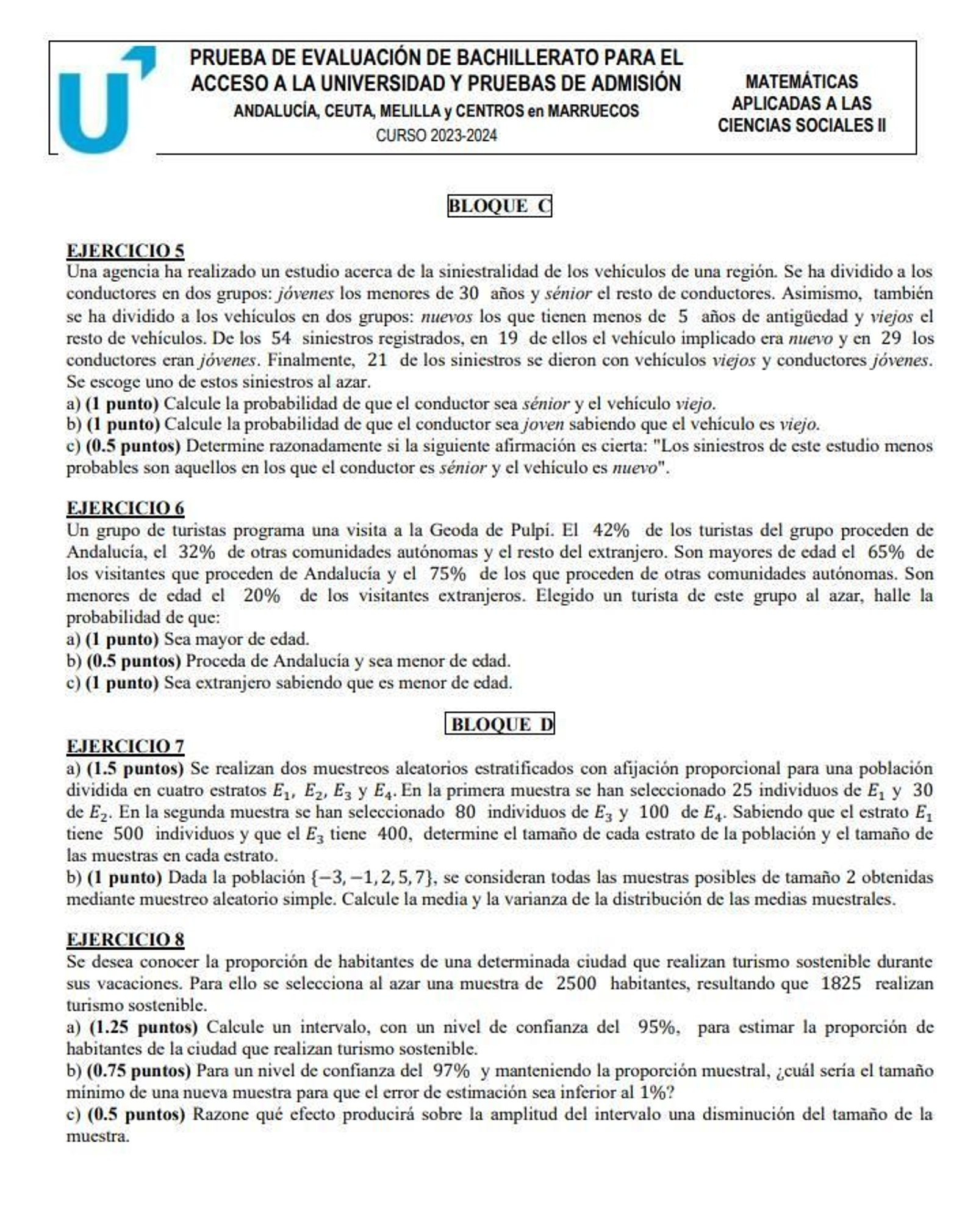 Bloques C y D del examen