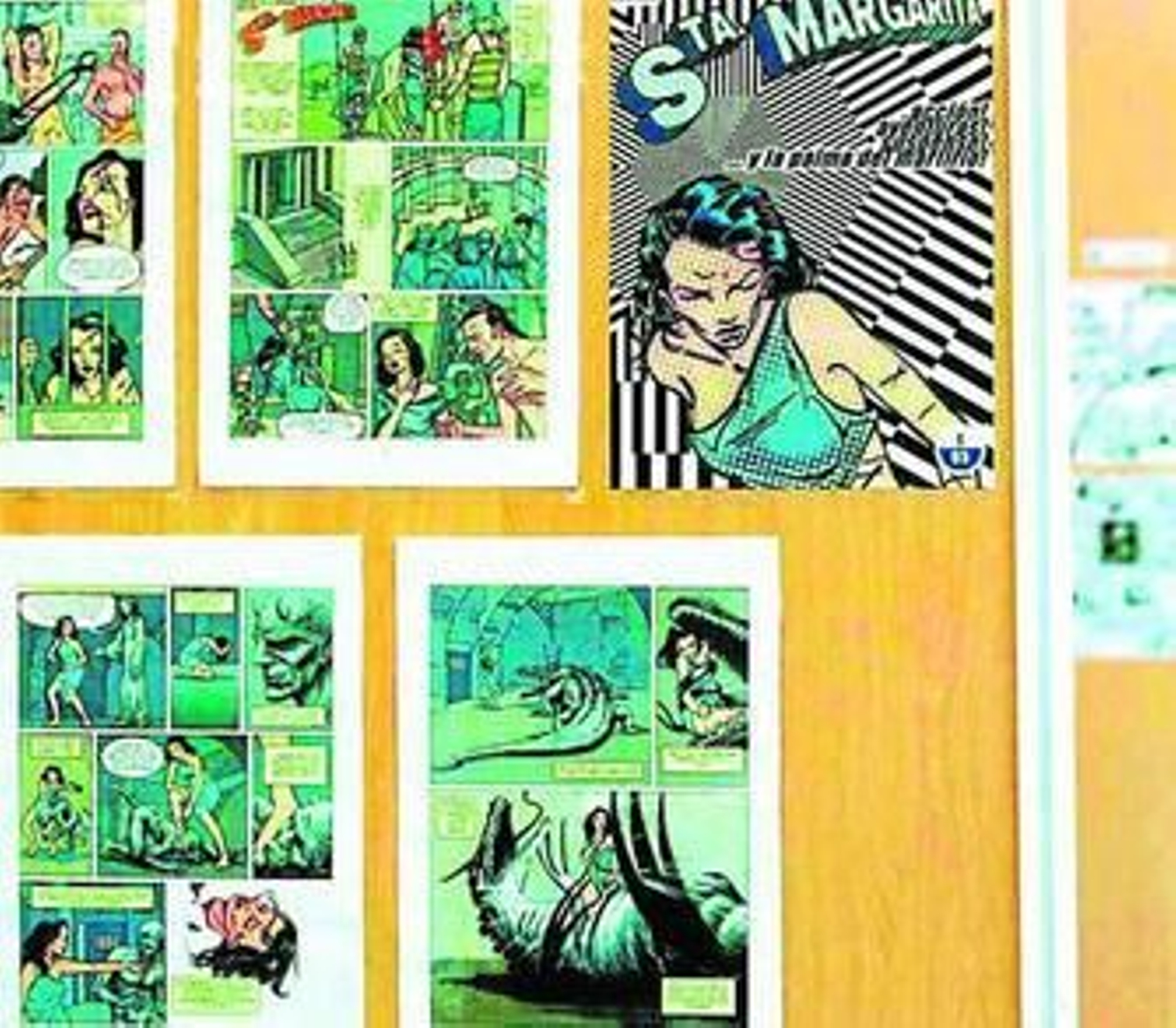 Muestra con dibujos del concurso Mutantes Paseantes, en una imagen de archivo.