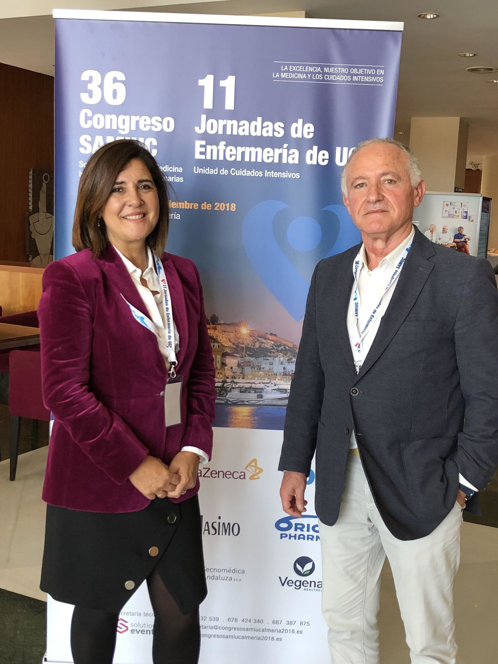 La presidenta de Samiuc; y el jefe de la UCI del Hospital Torrecárdenas.