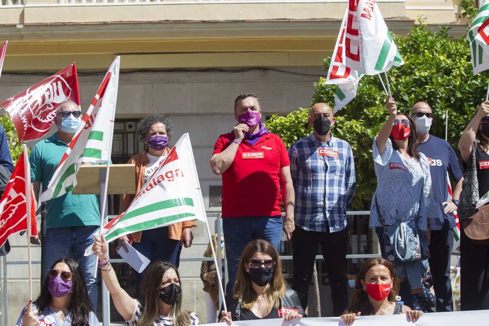 Primero de Mayo en Málaga marcado por la pandemia, en fotos