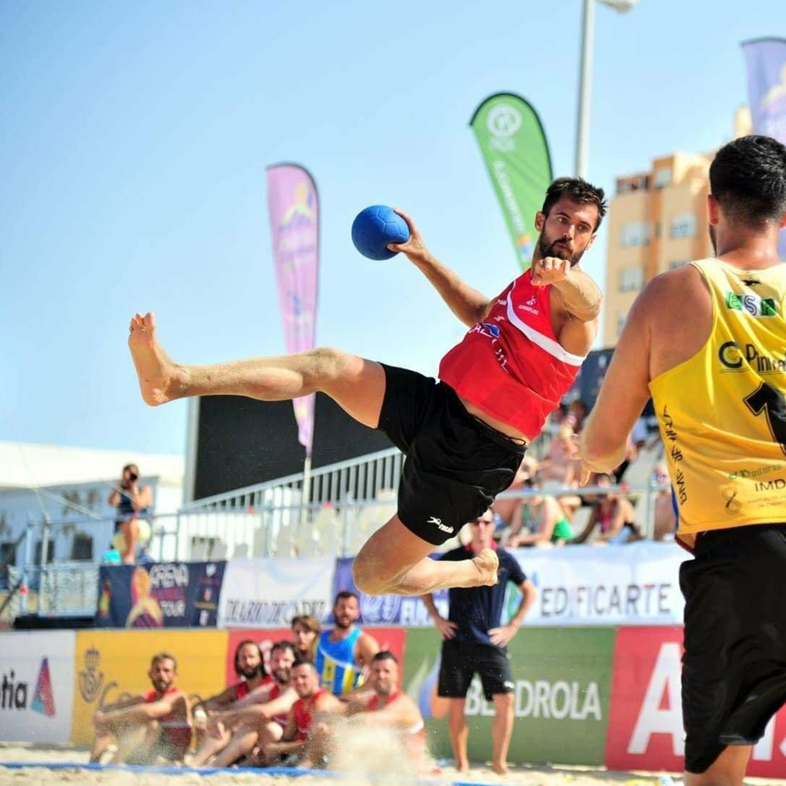 Gonzalo Cervera, con la selección nacional de BM Playa