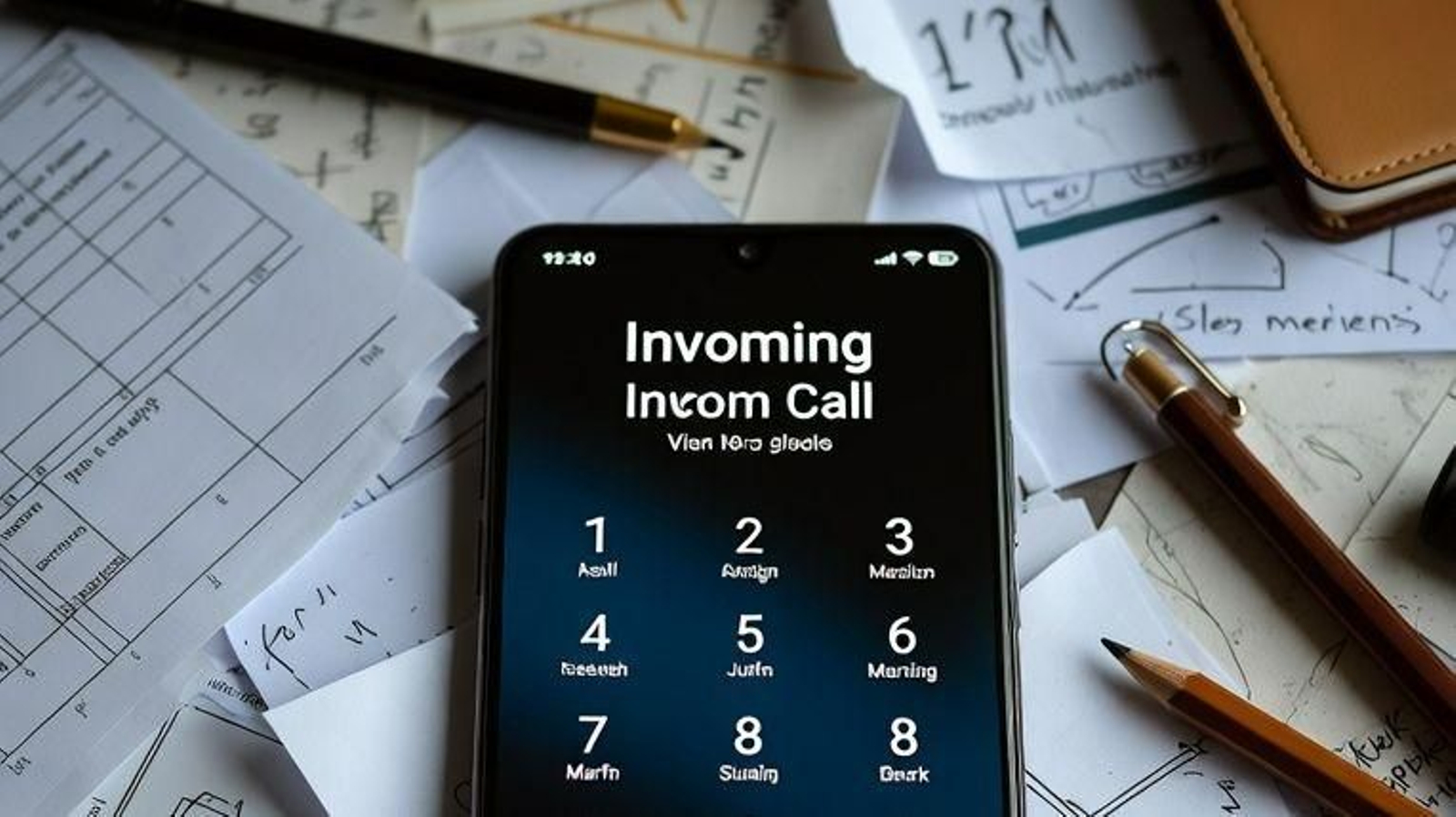 Un móvil recibiendo una llamada spam