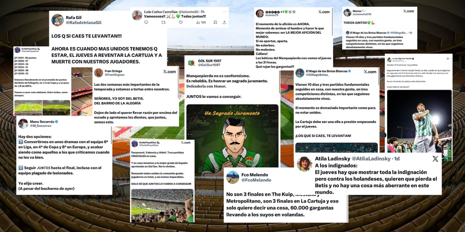 Los numerosos mensajes de los béticos en redes sociales