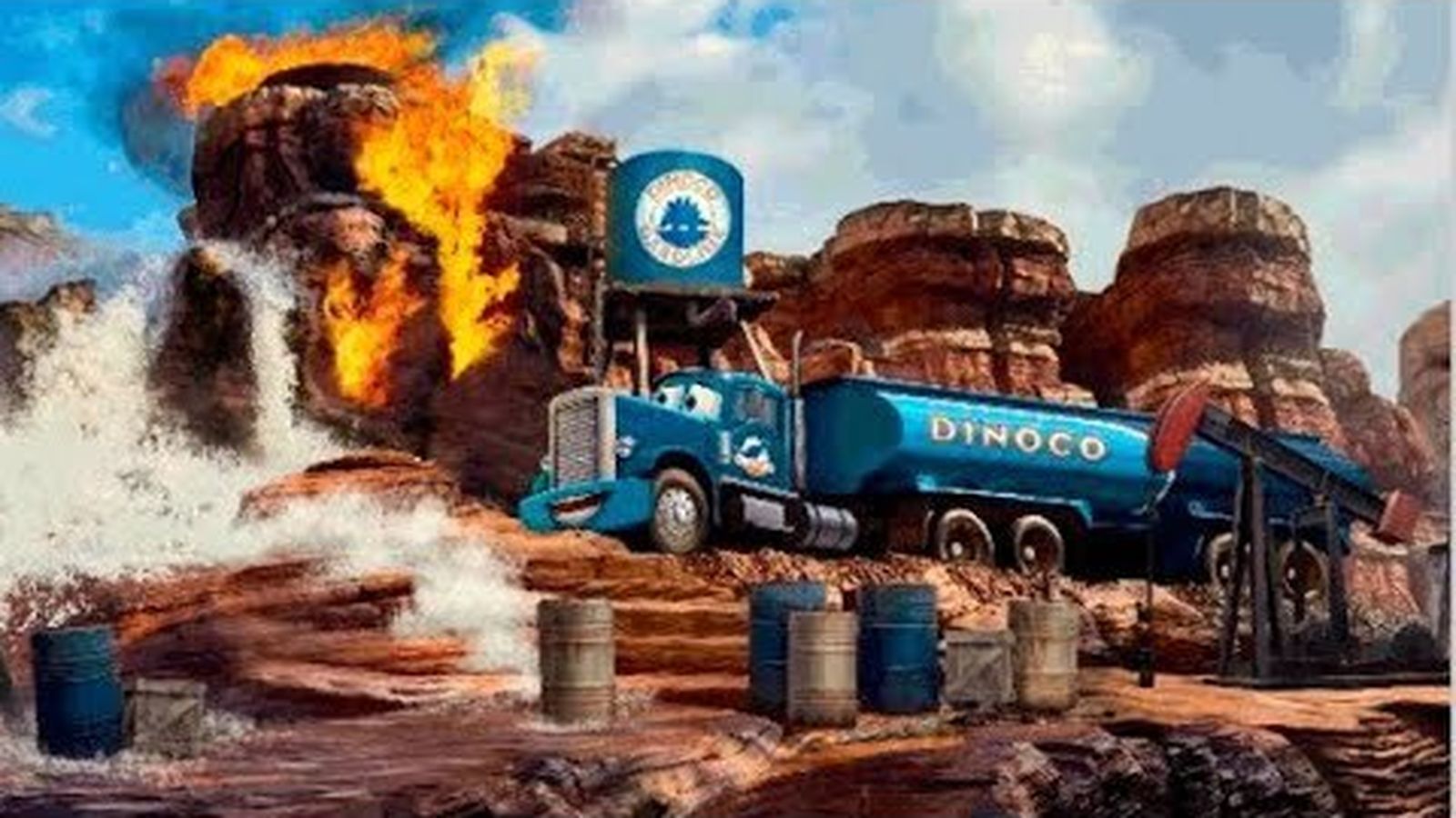 Boceto de la nueva atracción 'Cars ROAD Trip', en Disneyland París.