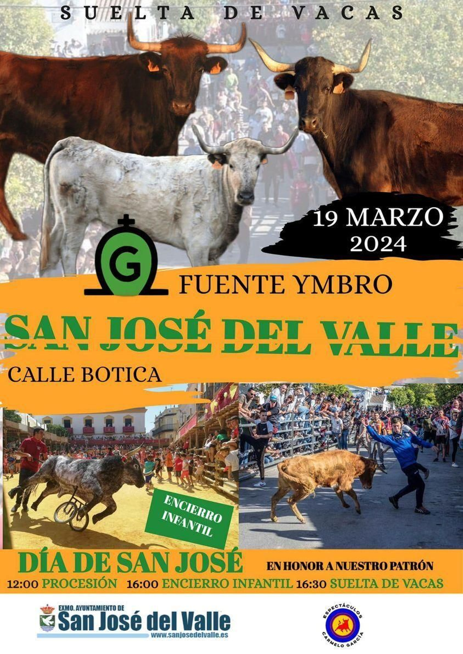 Cartel de la Suelta de Vacas 2024, en San José del Valle.